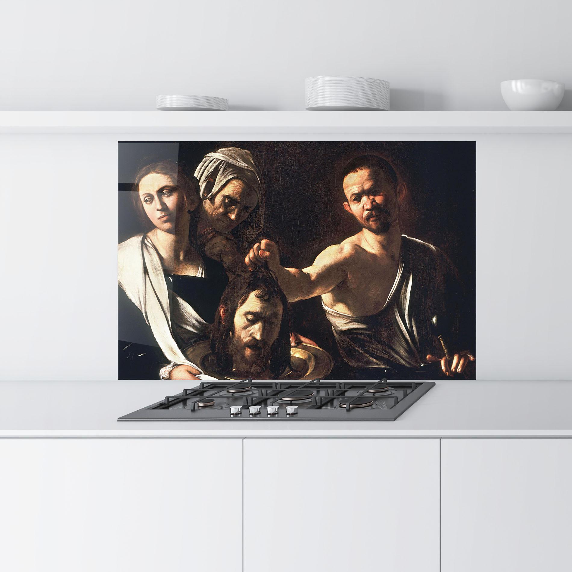 Küchenrückwand Glas Salome With The Head Of John mockup 9