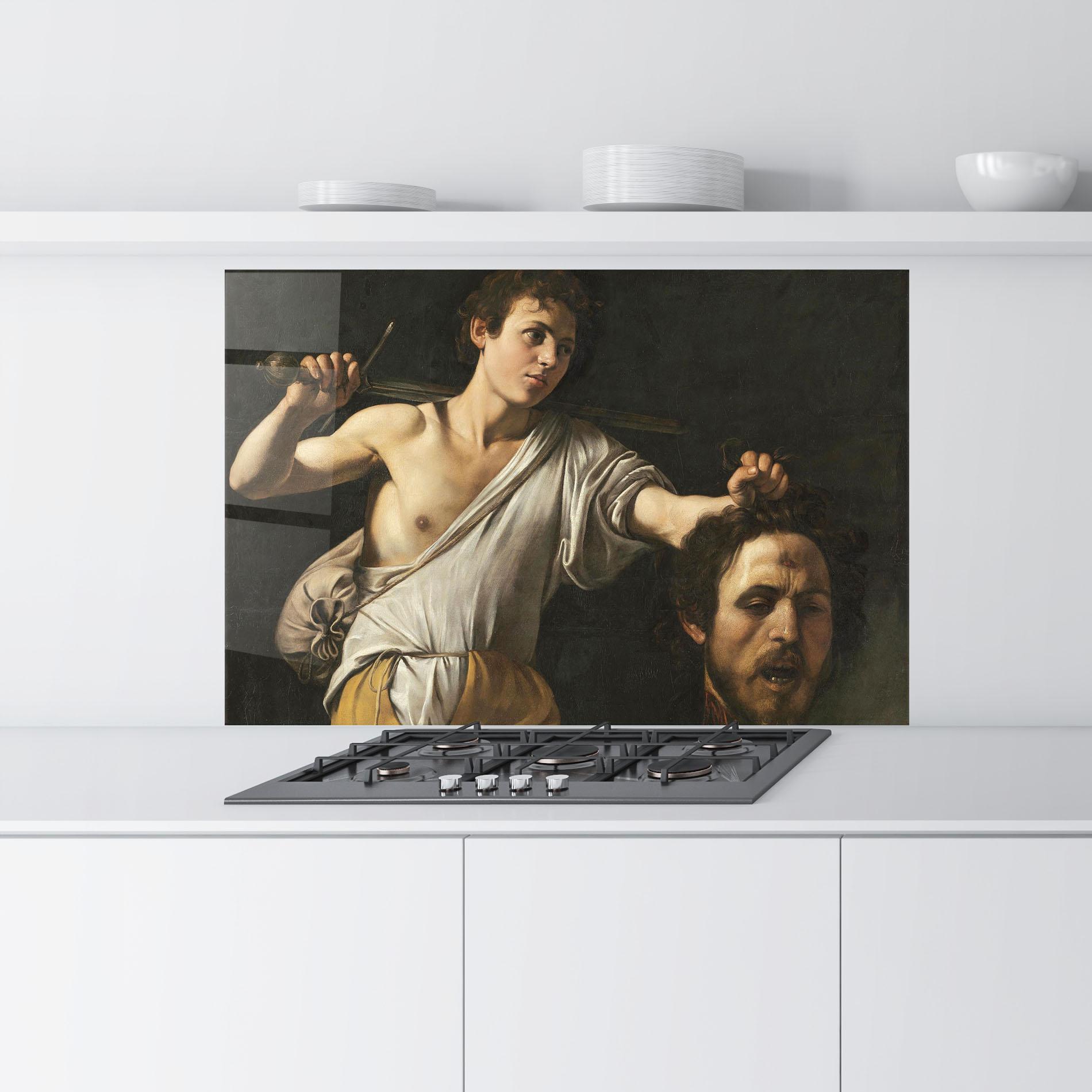 Küchenrückwand Glas The Head Of Goliath mockup 9