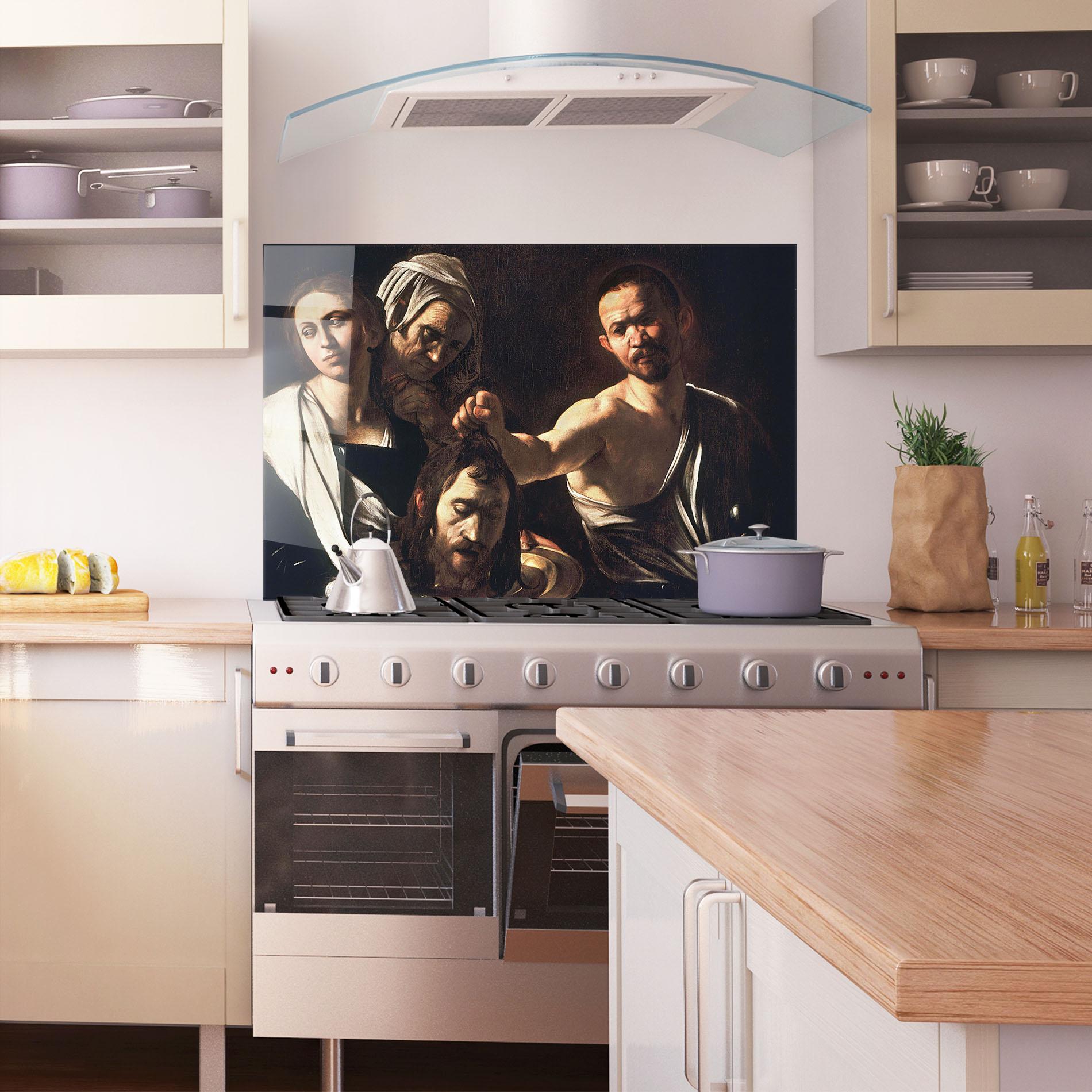 Küchenrückwand Glas Salome With The Head Of John mockup 1