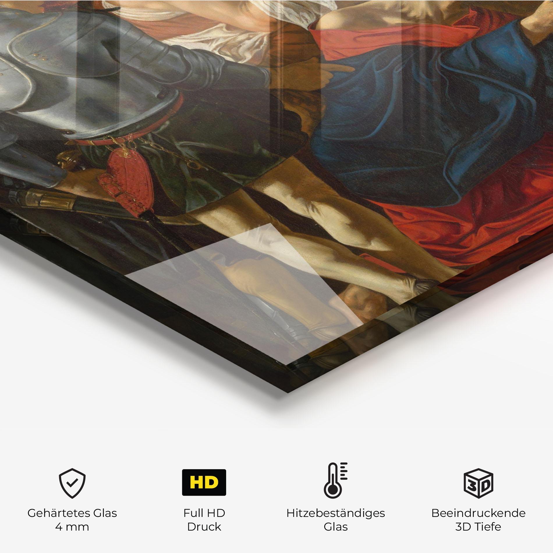 Küchenrückwand Glas Fall Of Christ Calvary mockup 2