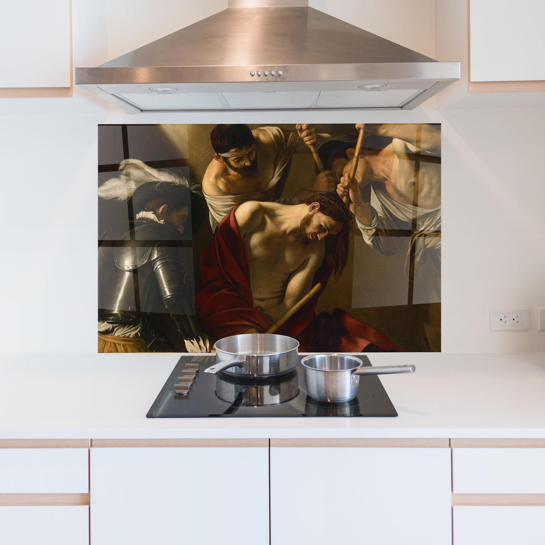 Küchenrückwand Glas Crowning With Thorns mockup 5