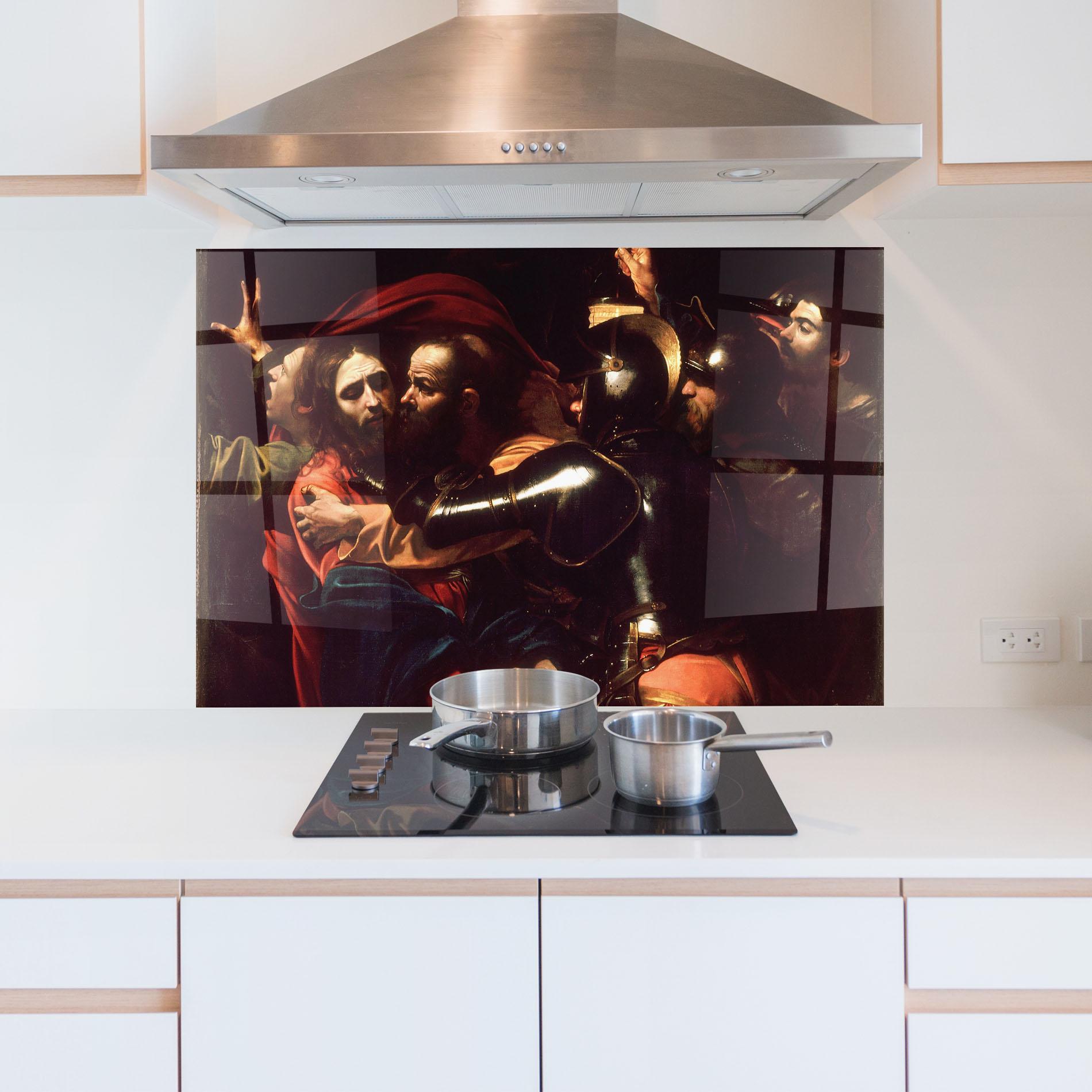 Küchenrückwand Glas The Taking Of Christ mockup 5