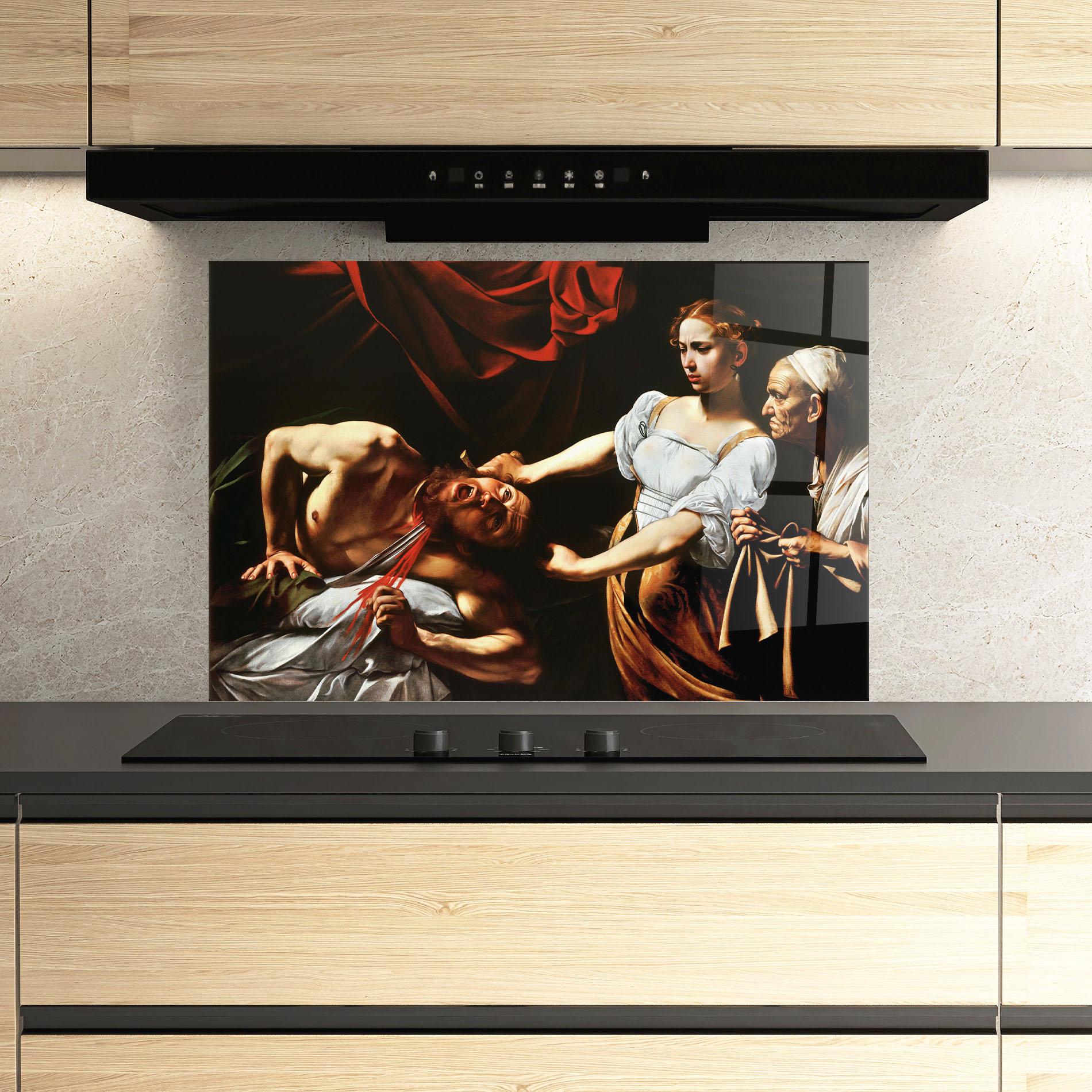 Küchenrückwand Glas Judith Beheading mockup 3