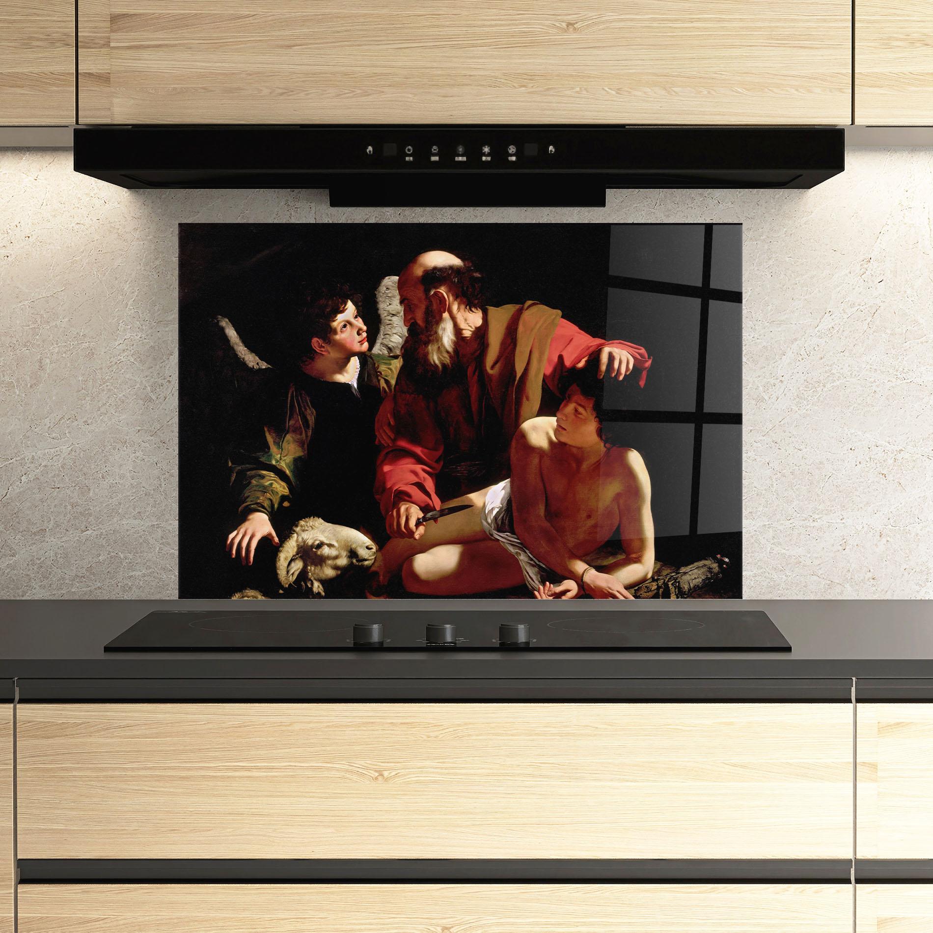 Küchenrückwand Glas Sacrifice Of Isaac mockup 3