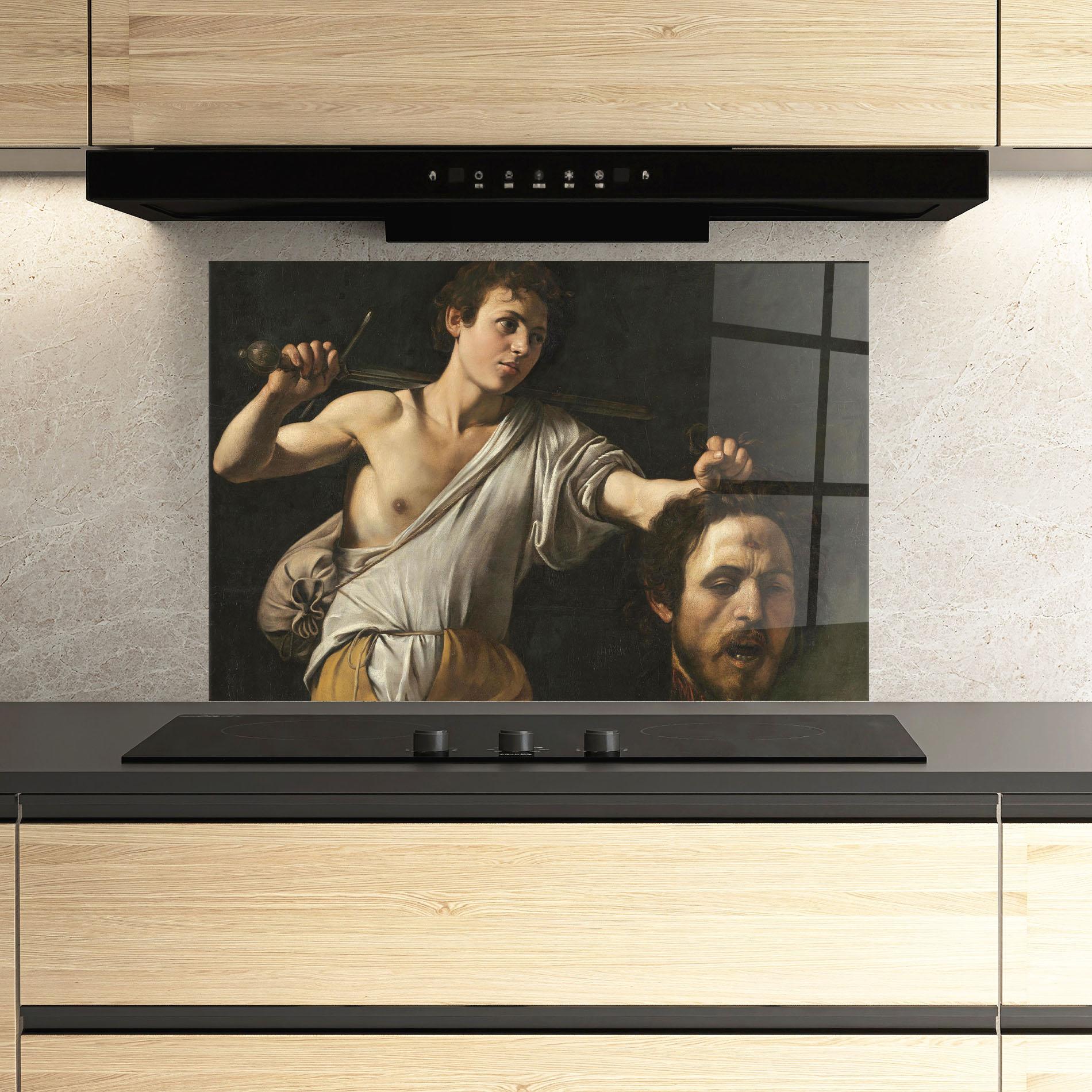 Küchenrückwand Glas The Head Of Goliath mockup 3