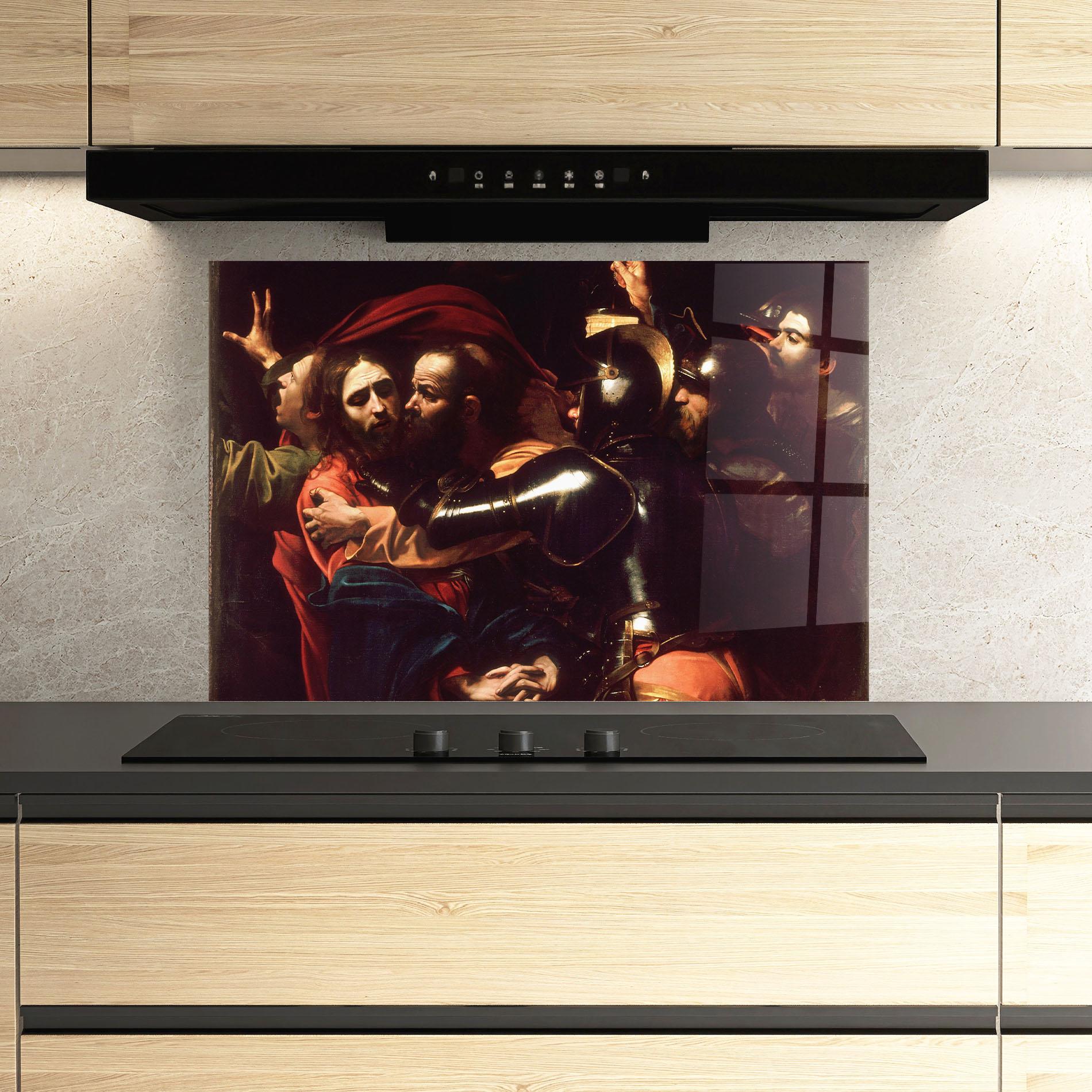 Küchenrückwand Glas The Taking Of Christ mockup 3