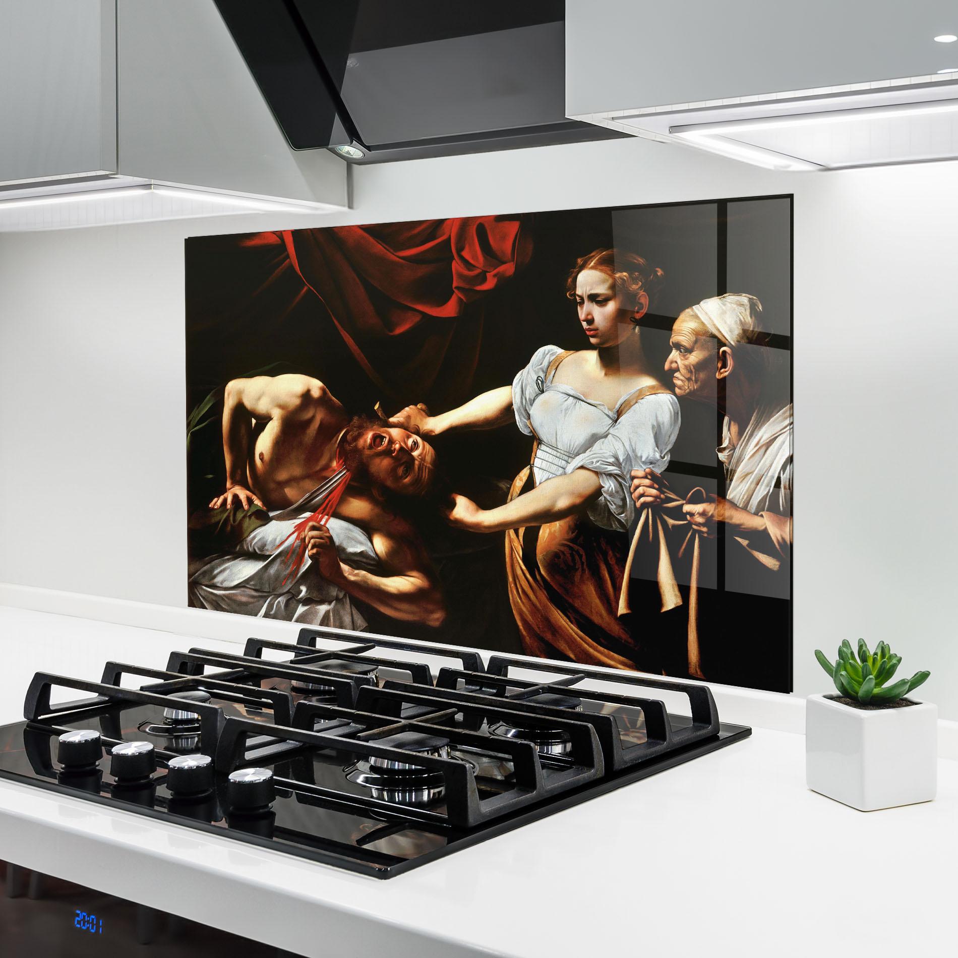 Küchenrückwand Glas Judith Beheading mockup 6