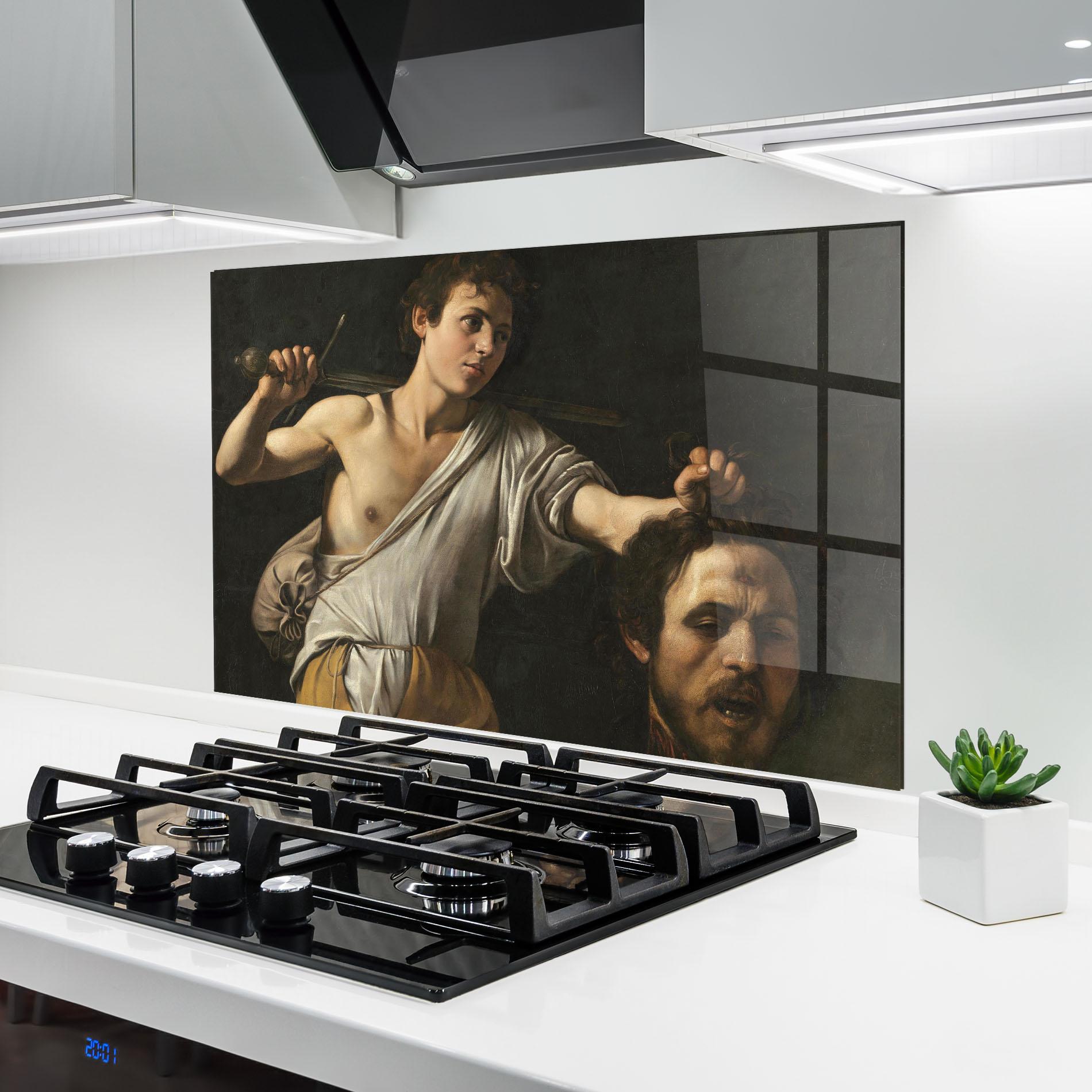 Küchenrückwand Glas The Head Of Goliath mockup 6