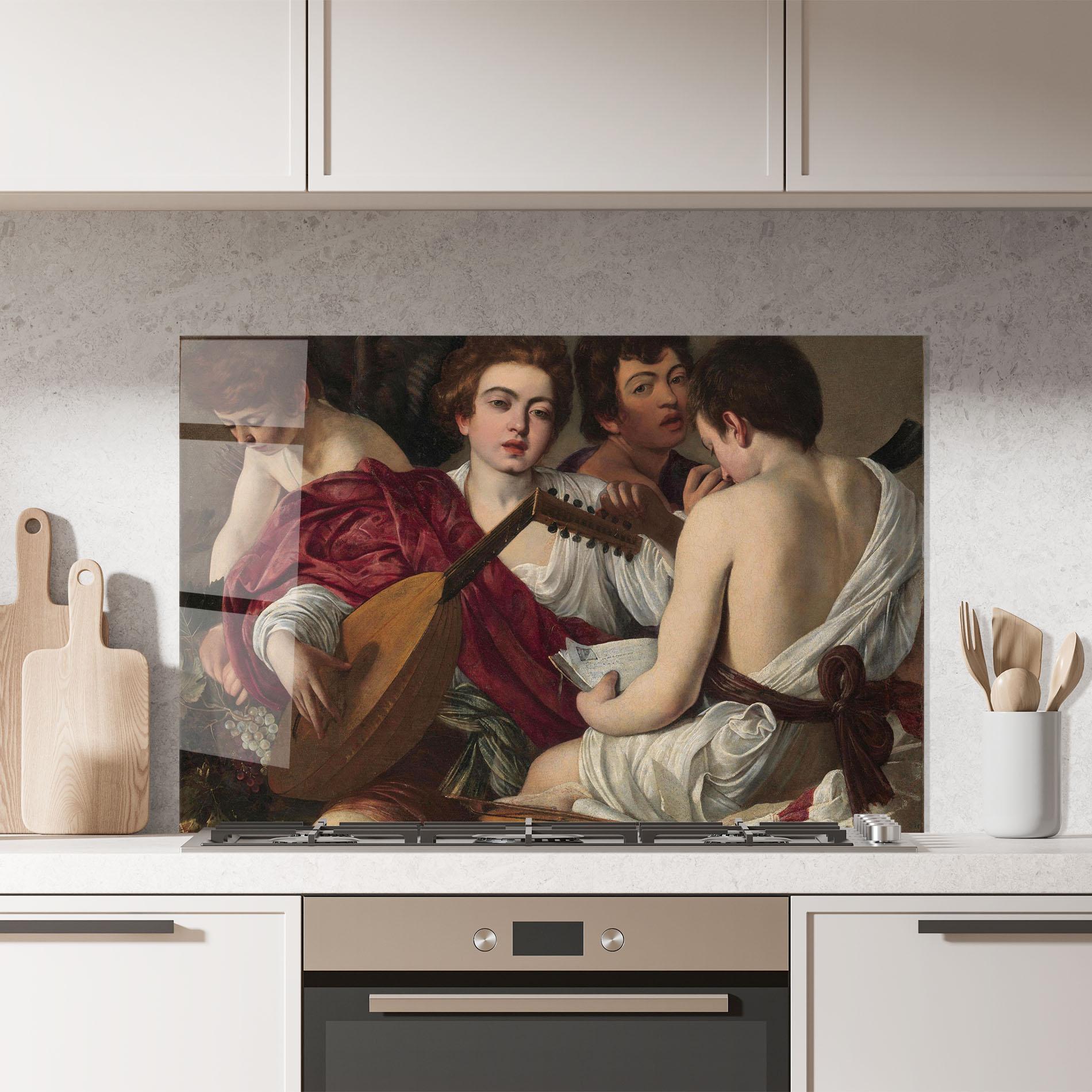 Küchenrückwand Glas Caravaggio Musici mockup 7