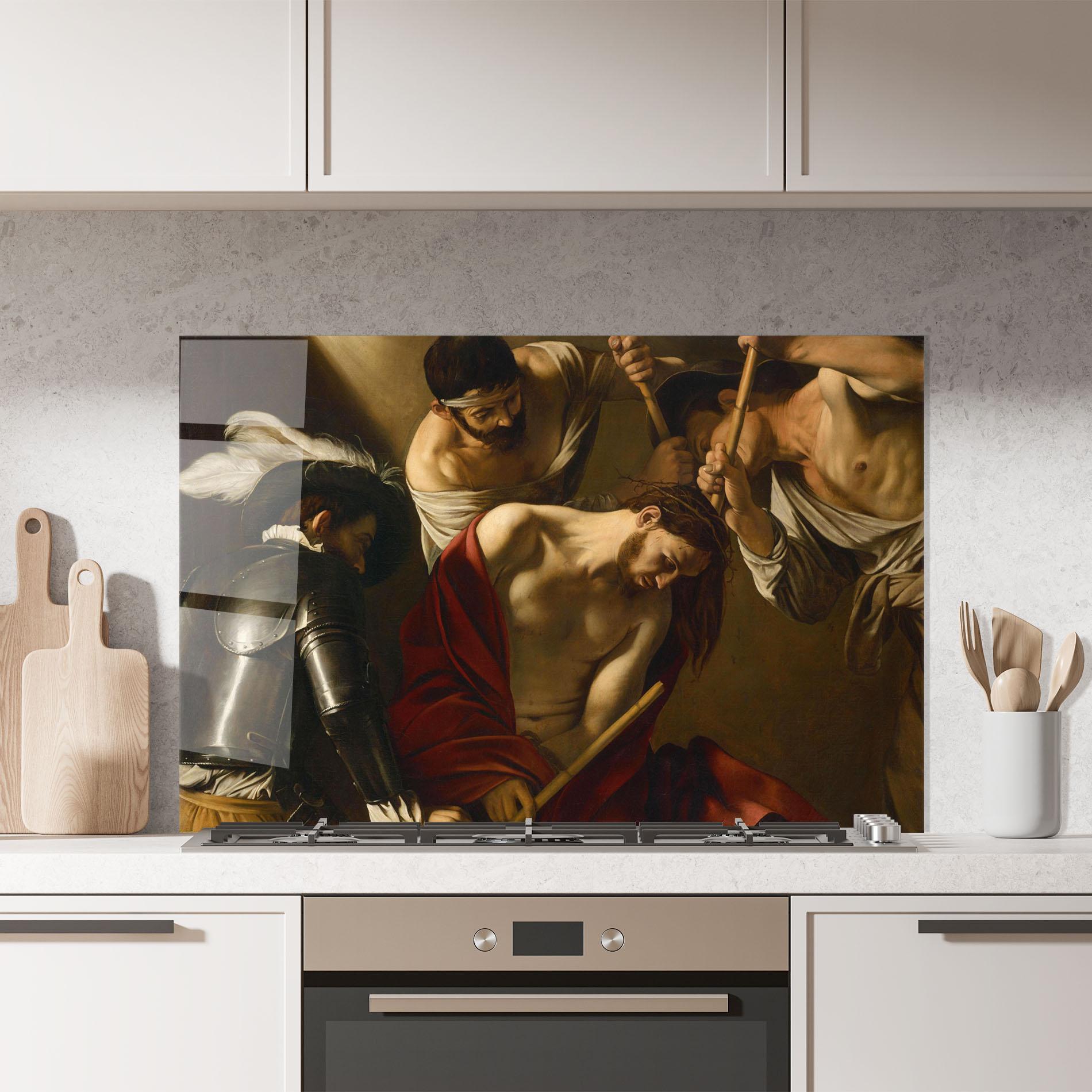 Küchenrückwand Glas Crowning With Thorns mockup 7