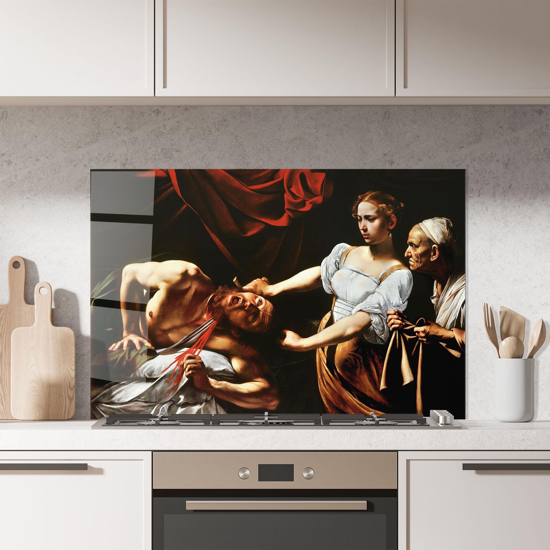 Küchenrückwand Glas Judith Beheading mockup 7
