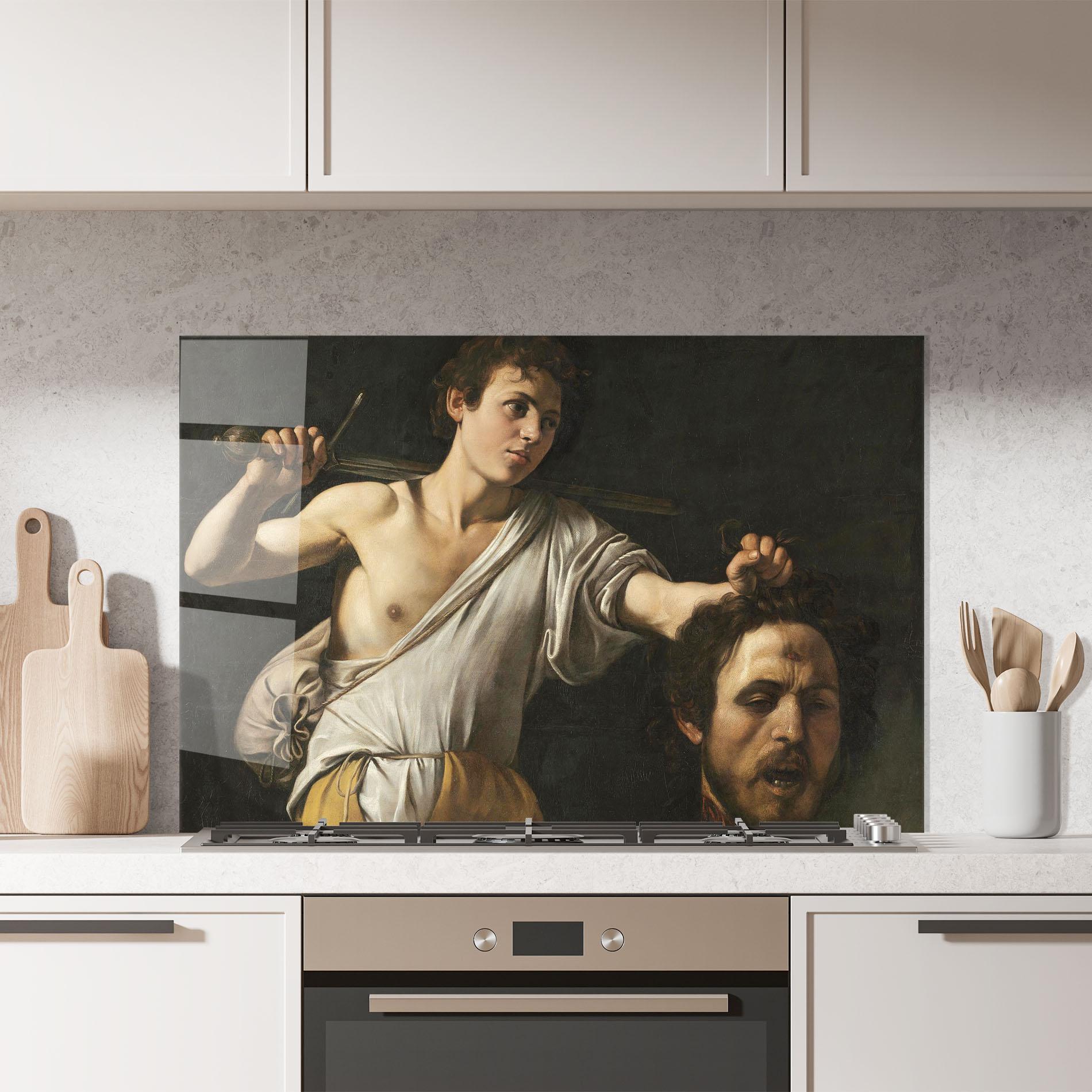 Küchenrückwand Glas The Head Of Goliath mockup 7