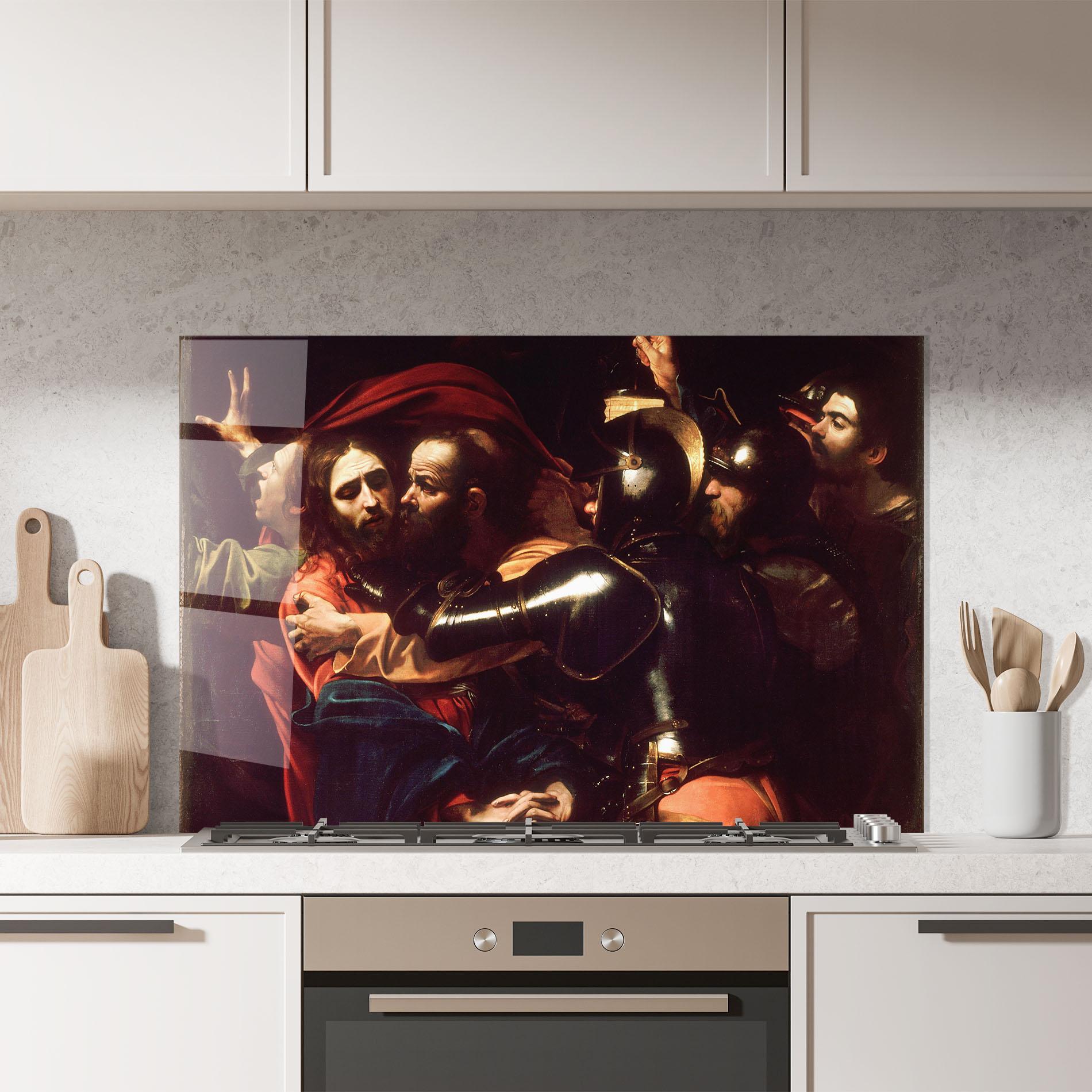 Küchenrückwand Glas The Taking Of Christ mockup 7