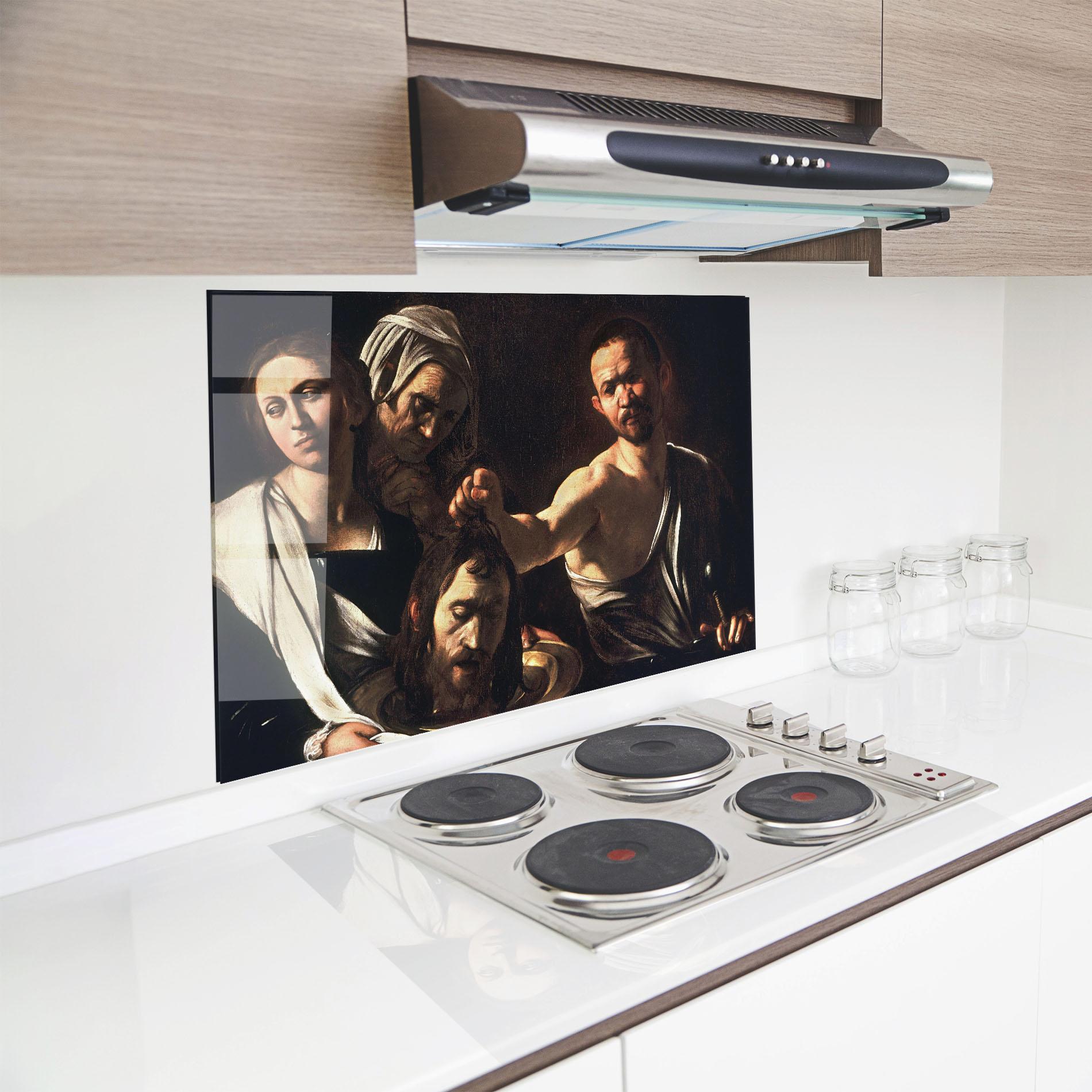 Küchenrückwand Glas Salome With The Head Of John mockup 8