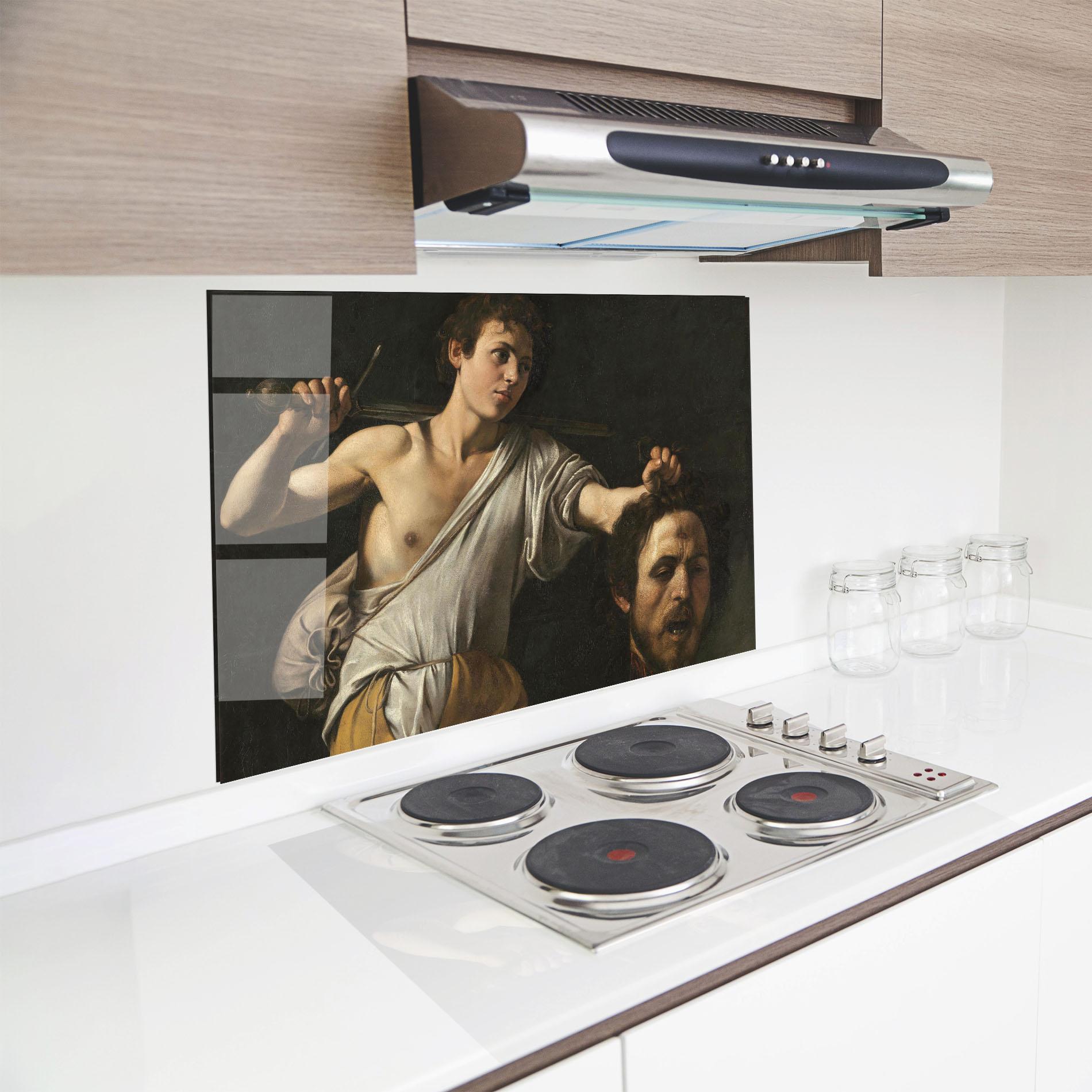 Küchenrückwand Glas The Head Of Goliath mockup 8