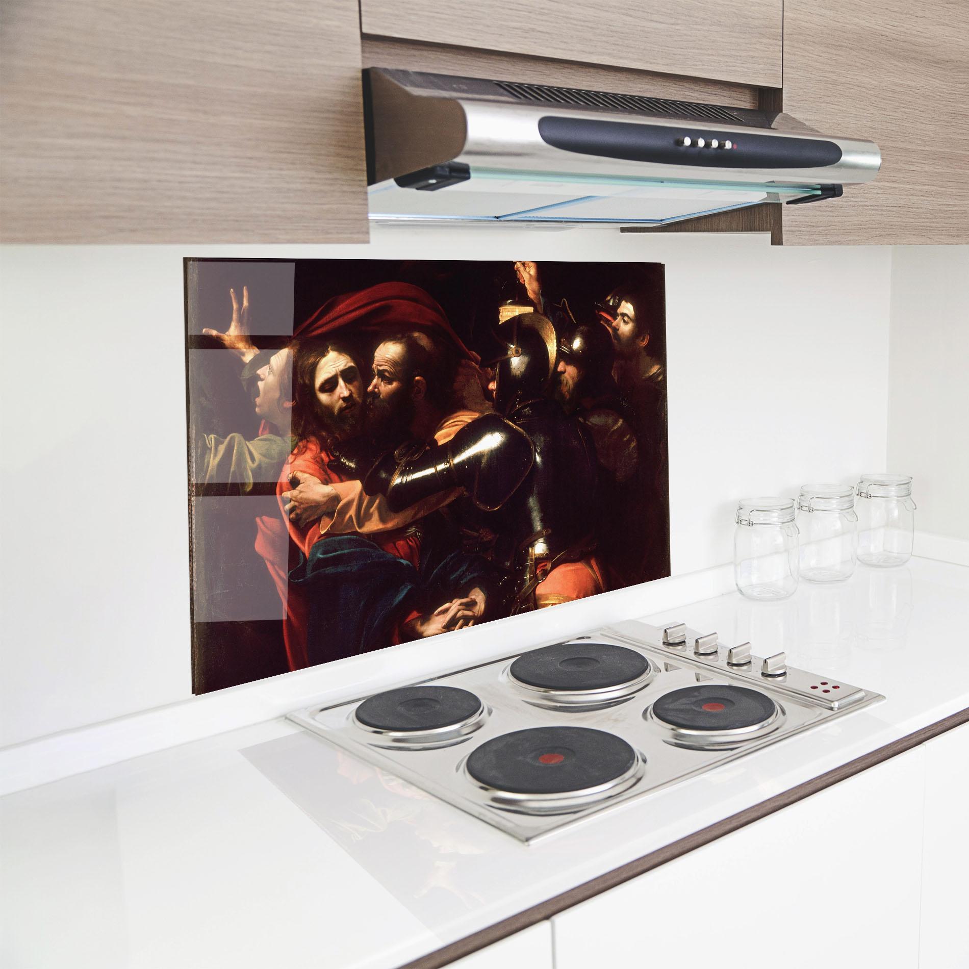 Küchenrückwand Glas The Taking Of Christ mockup 8