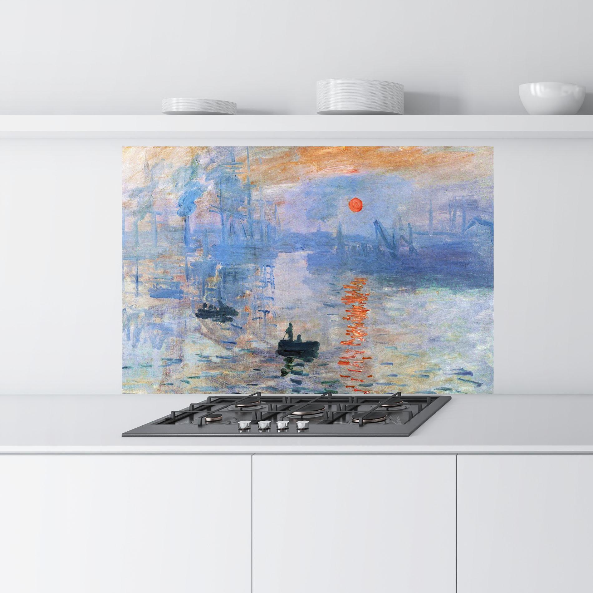 Küchenrückwand Glas Monet Impressionist mockup 9