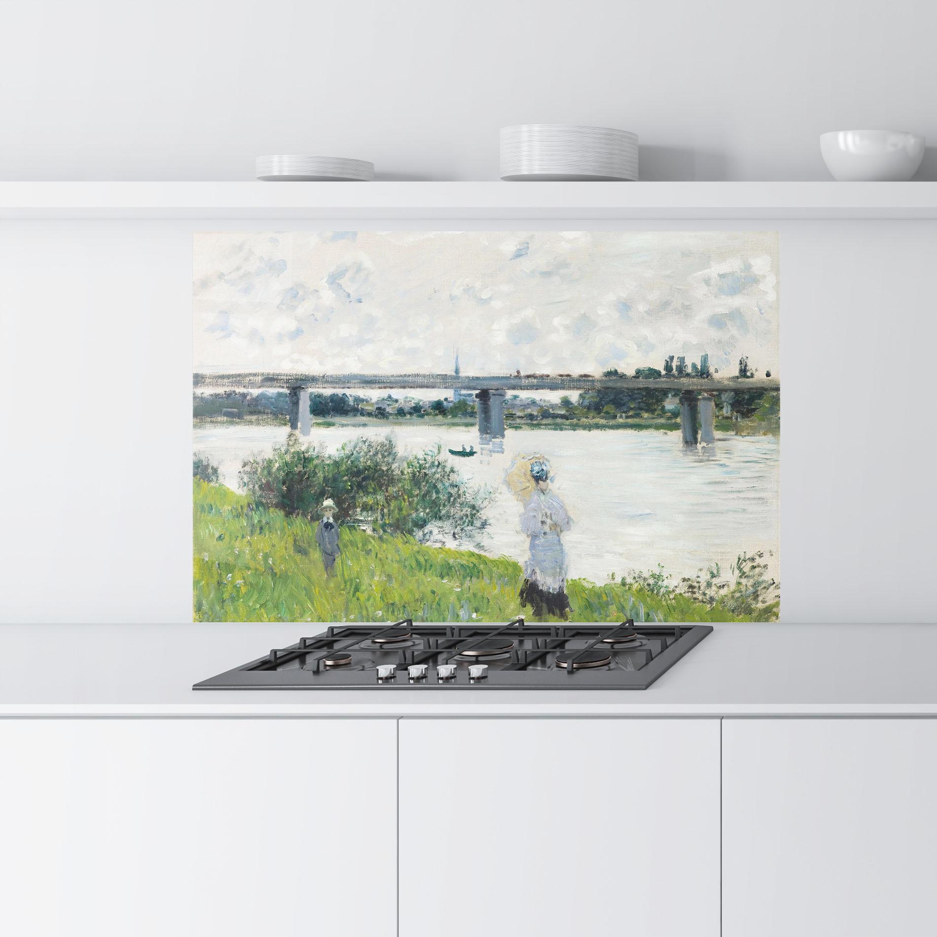 Küchenrückwand Glas Promenade Railroad Bridge mockup 9