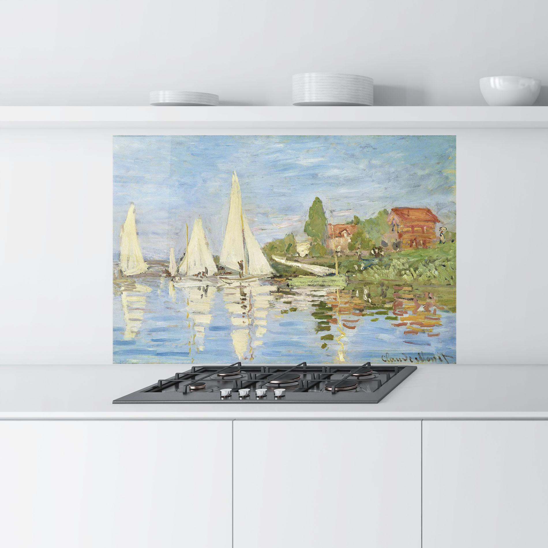 Küchenrückwand Glas Regattas At Argenteuil mockup 9
