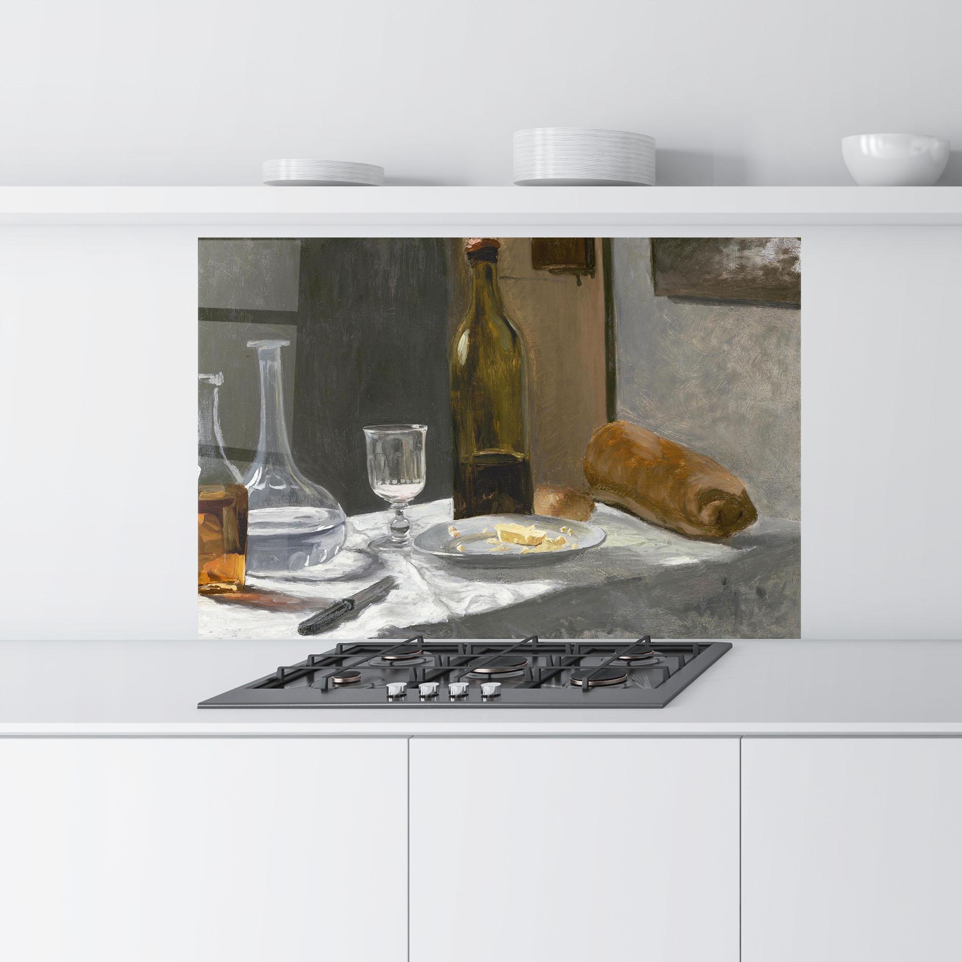 Küchenrückwand Glas Still Life With Bottle mockup 9