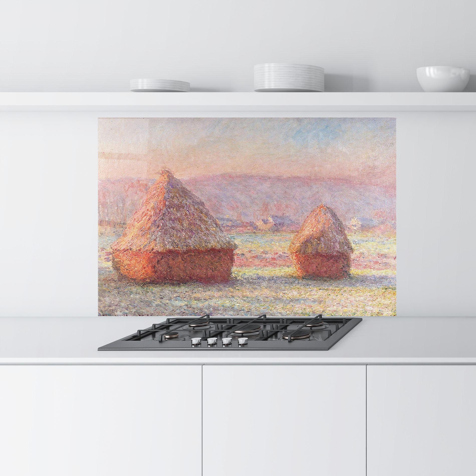 Küchenrückwand Glas White Frost mockup 9