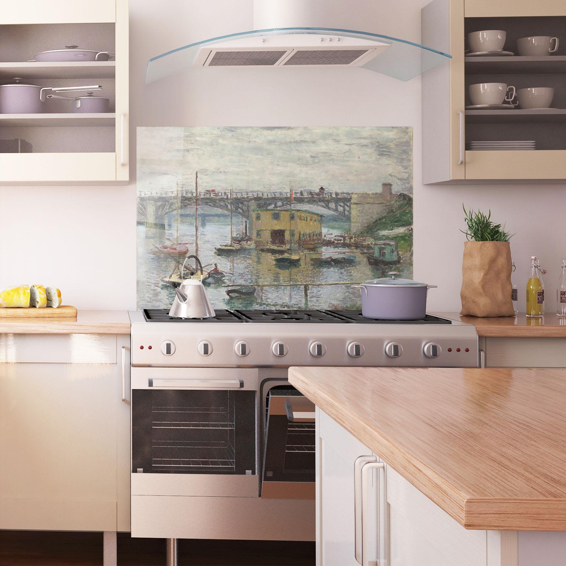 Küchenrückwand Glas Bridge At Argenteuil Monet mockup 1