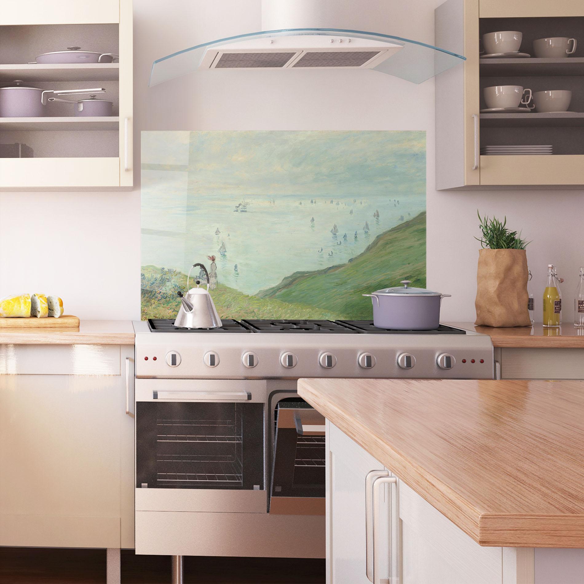 Küchenrückwand Glas Cliffs At Pourville mockup 1