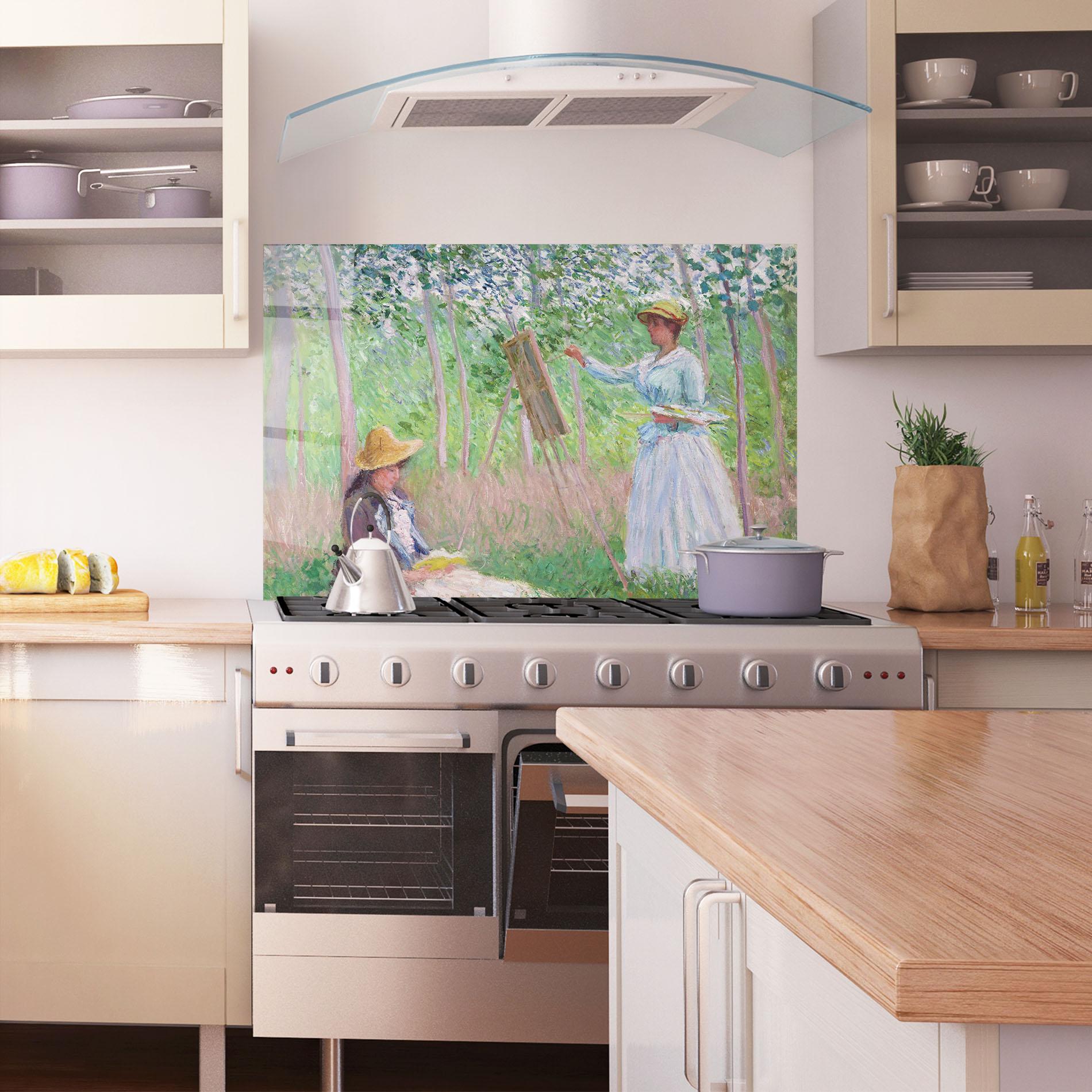 Küchenrückwand Glas In The Woods At Giverny mockup 1