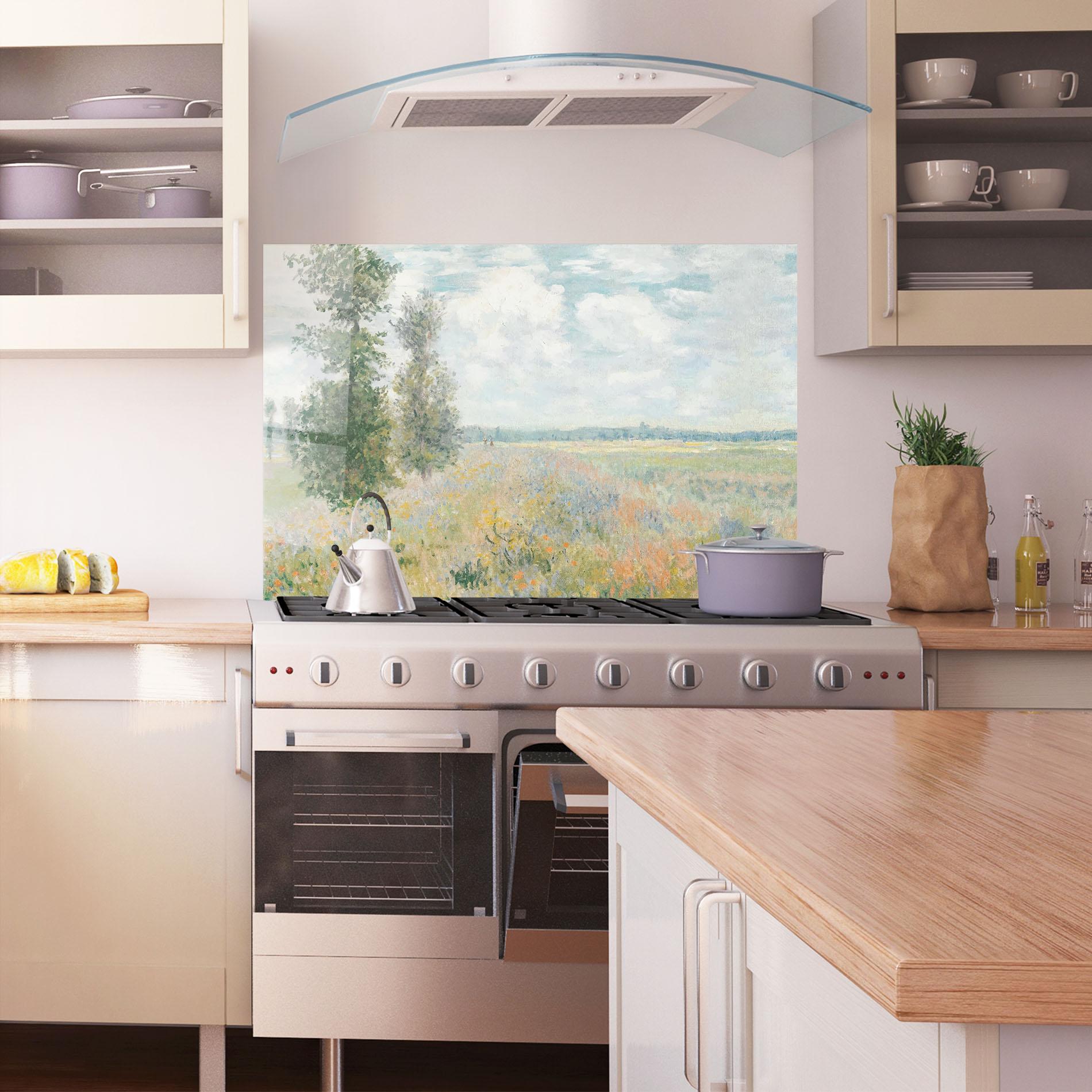 Küchenrückwand Glas Monet's Landscape Background mockup 1