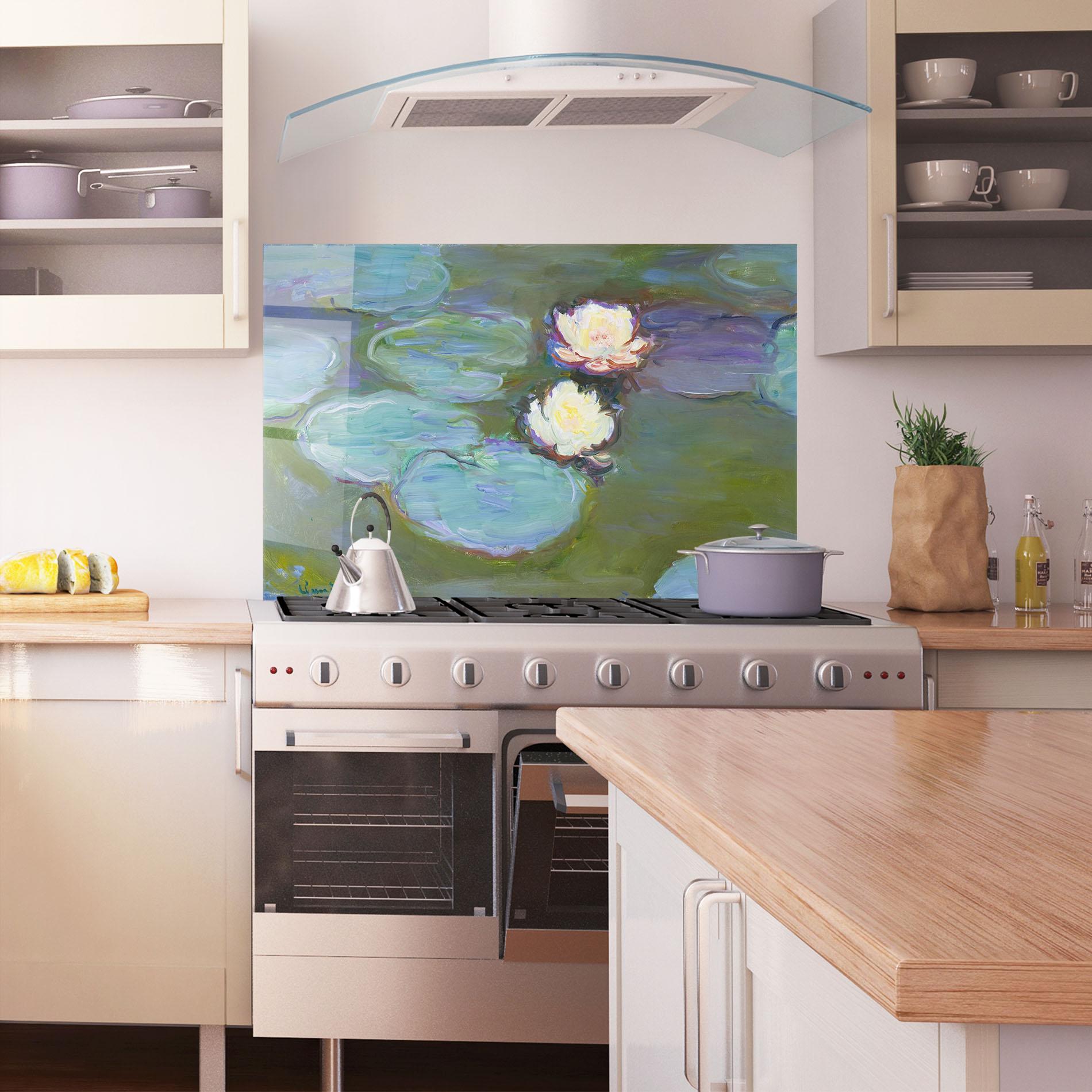 Küchenrückwand Glas Nympheas Monet. mockup 1