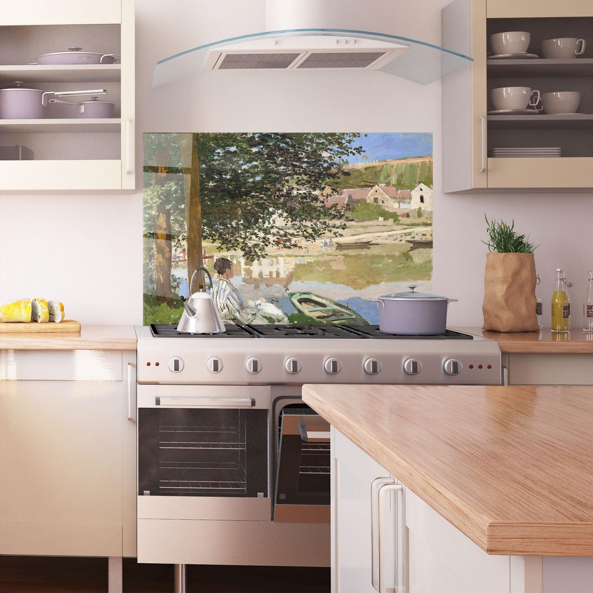 Küchenrückwand Glas On The Bank Of The Seine mockup 1