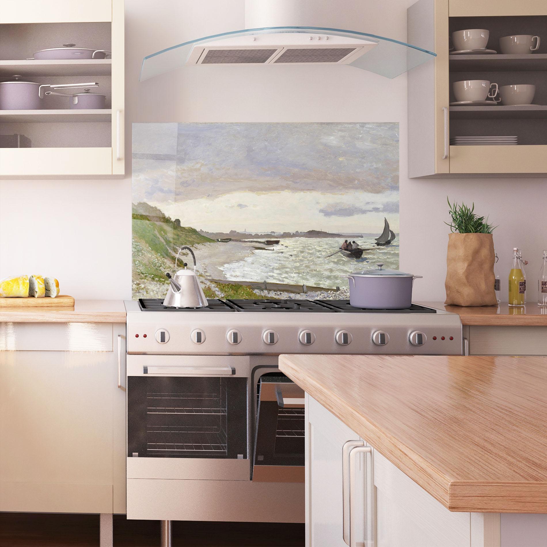 Küchenrückwand Glas Seashore At Sainte Adresse mockup 1