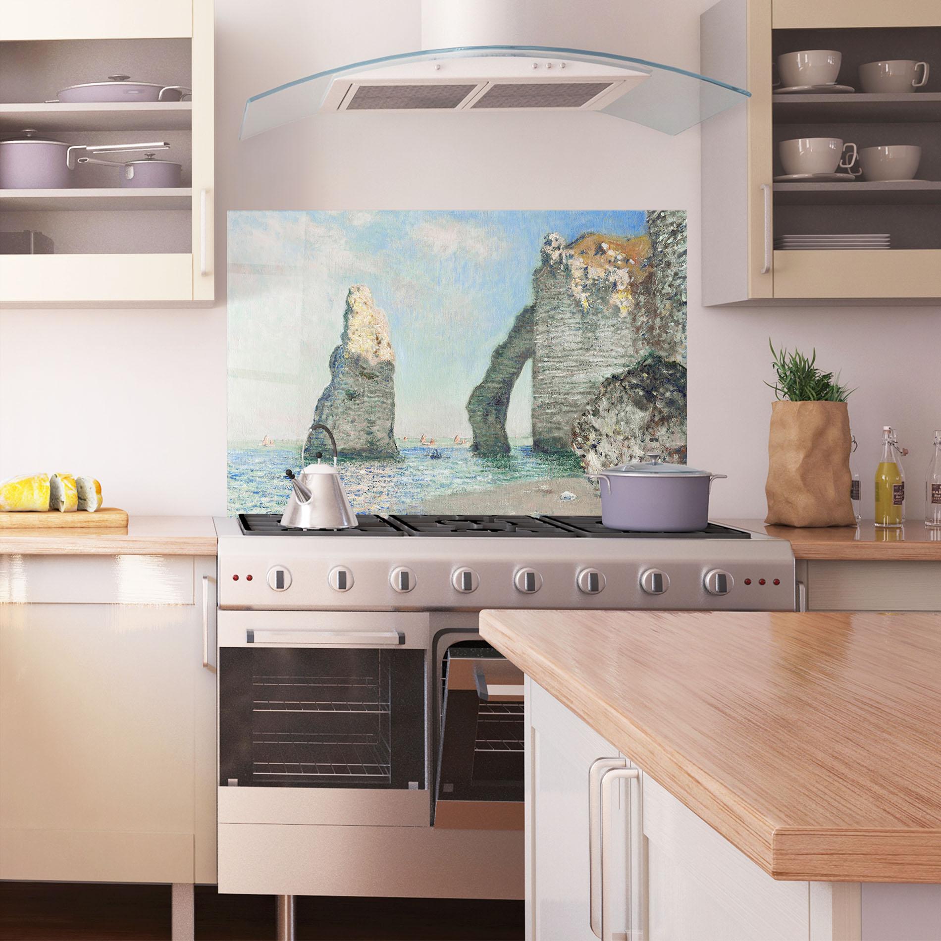 Küchenrückwand Glas The Cliffs At Etretat mockup 1