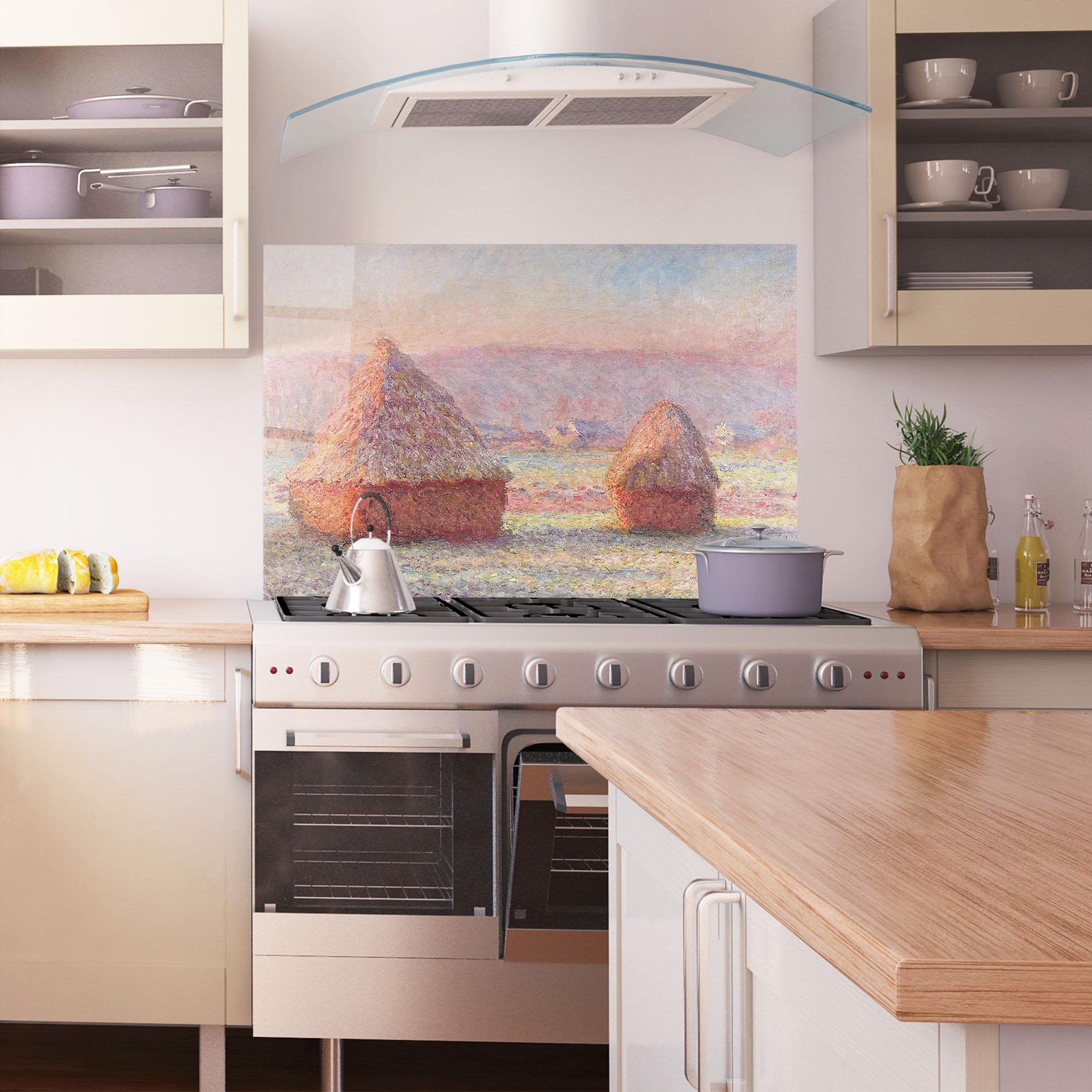 Küchenrückwand Glas White Frost mockup 1