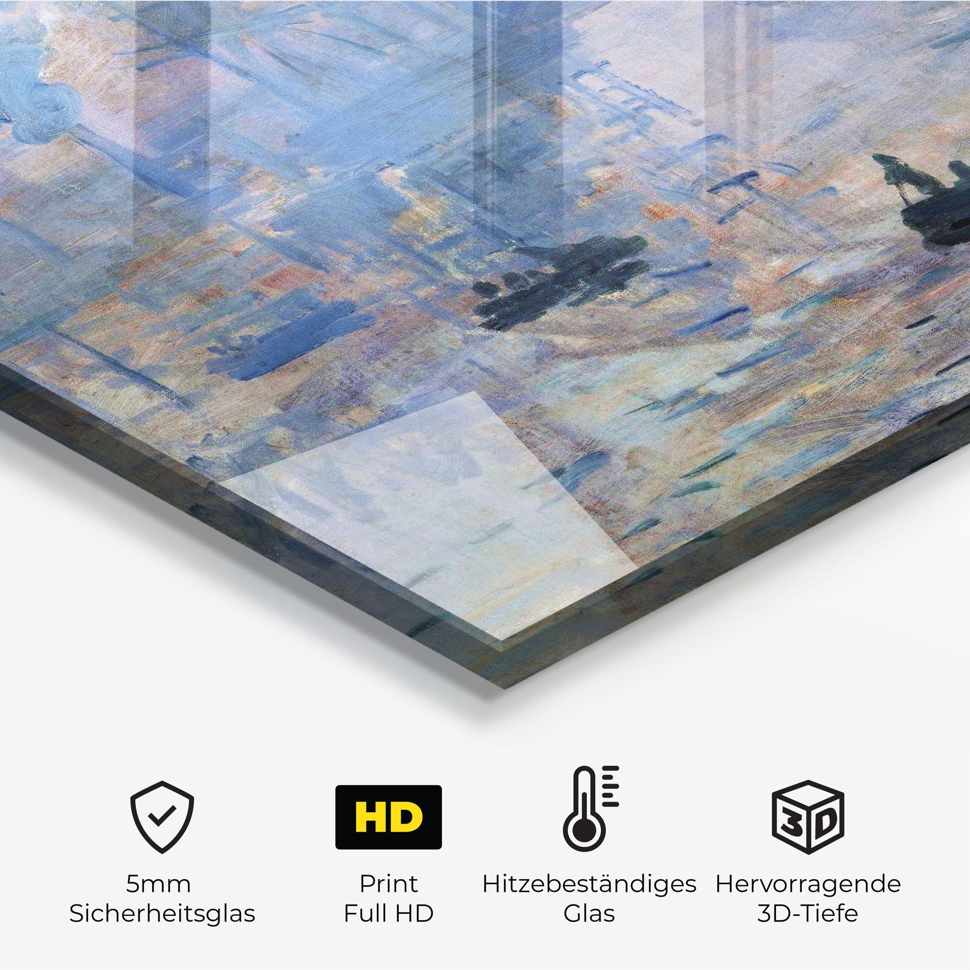 Küchenrückwand Glas Monet Impressionist mockup 2