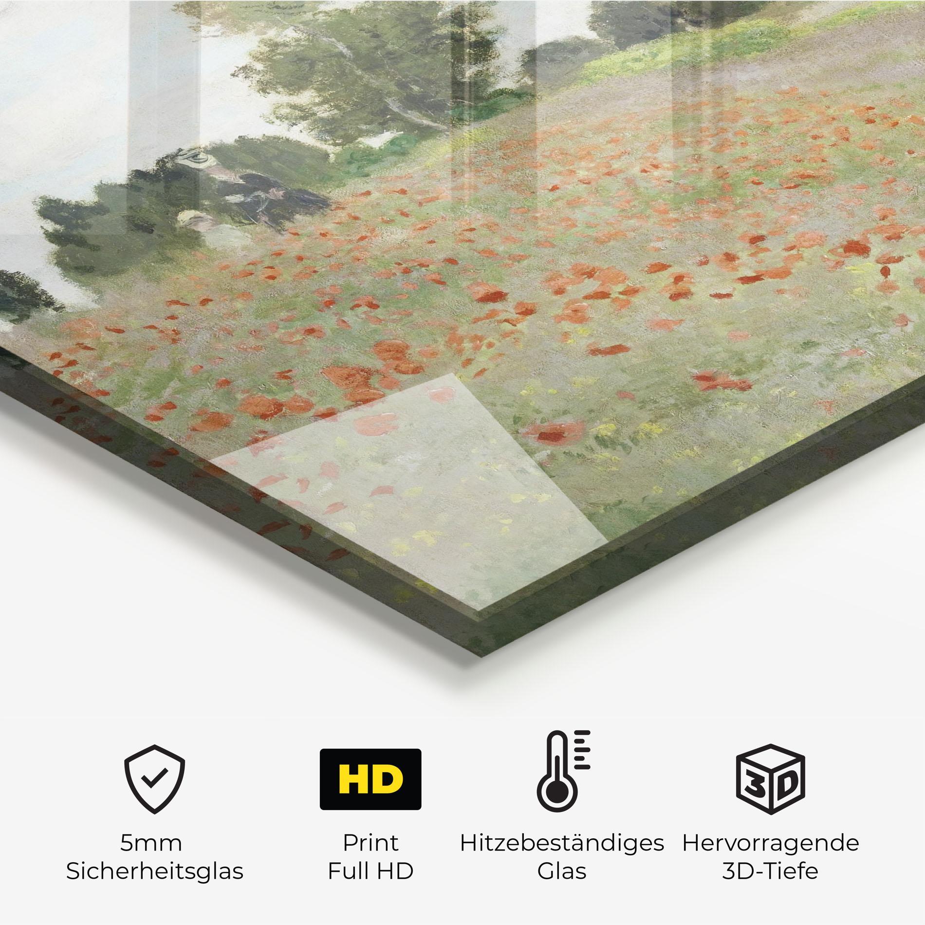 Küchenrückwand Glas Poppy Field Near Argenteuil mockup 2