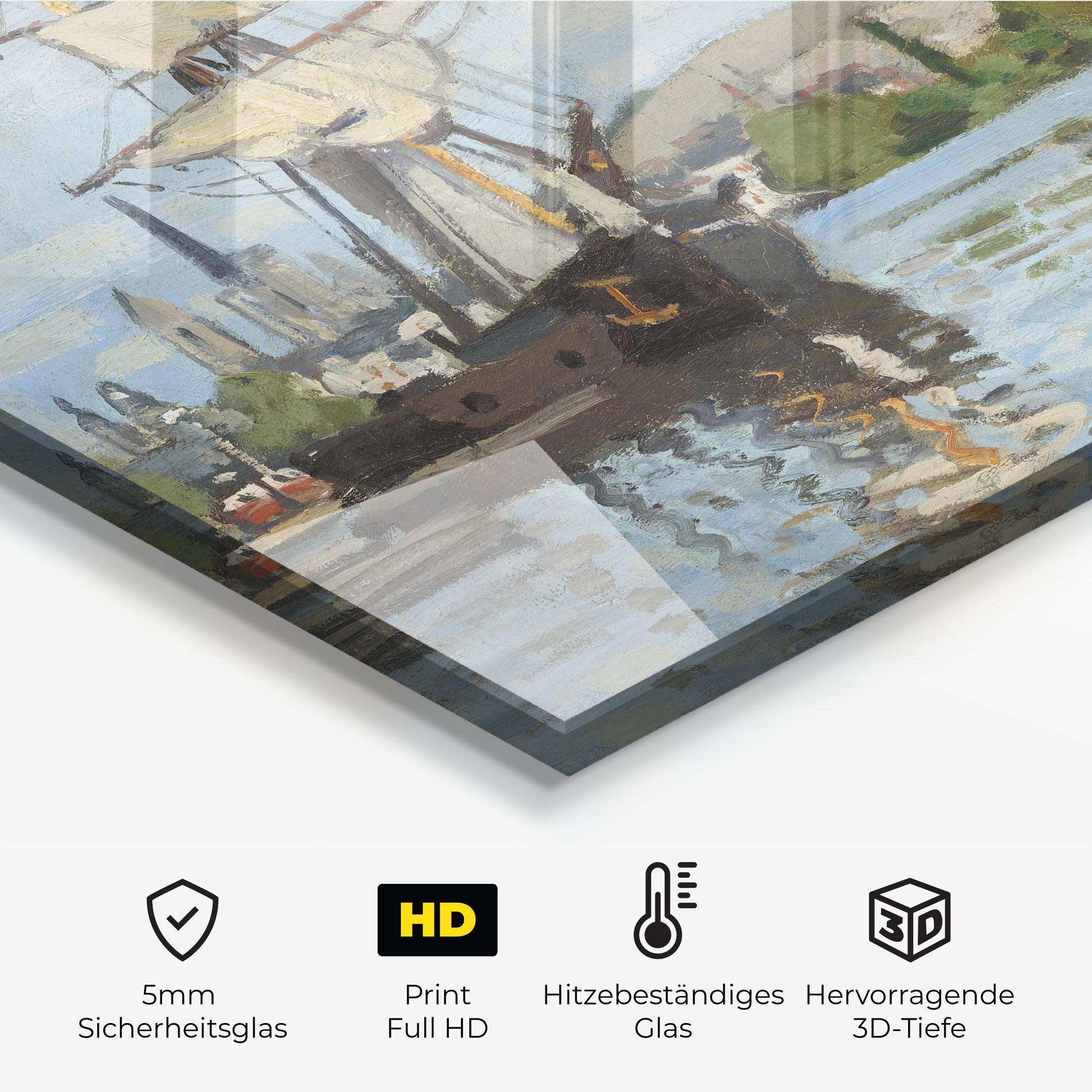 Küchenrückwand Glas Ships At Rouen mockup 2