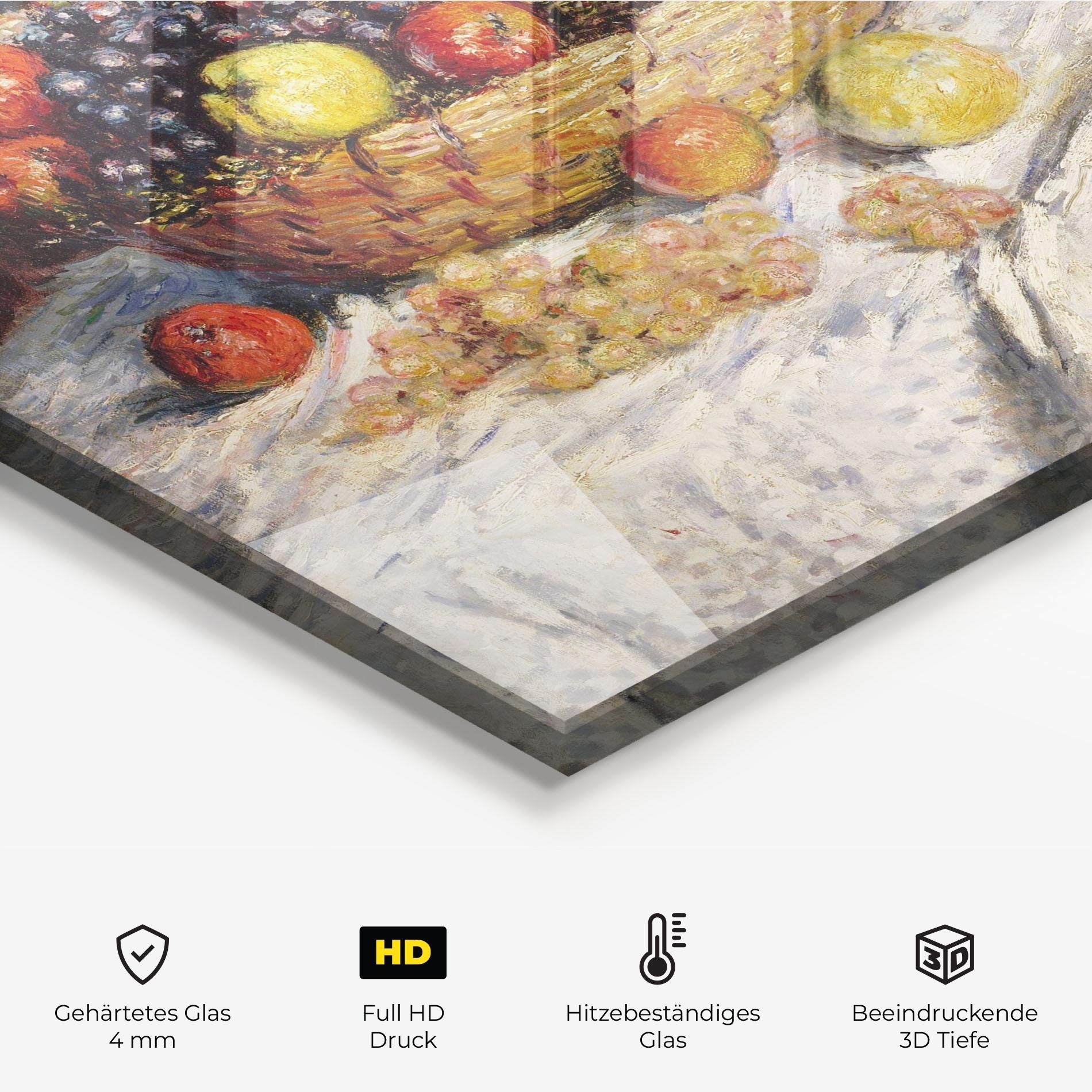 Küchenrückwand Glas Apples And Grapes mockup 2