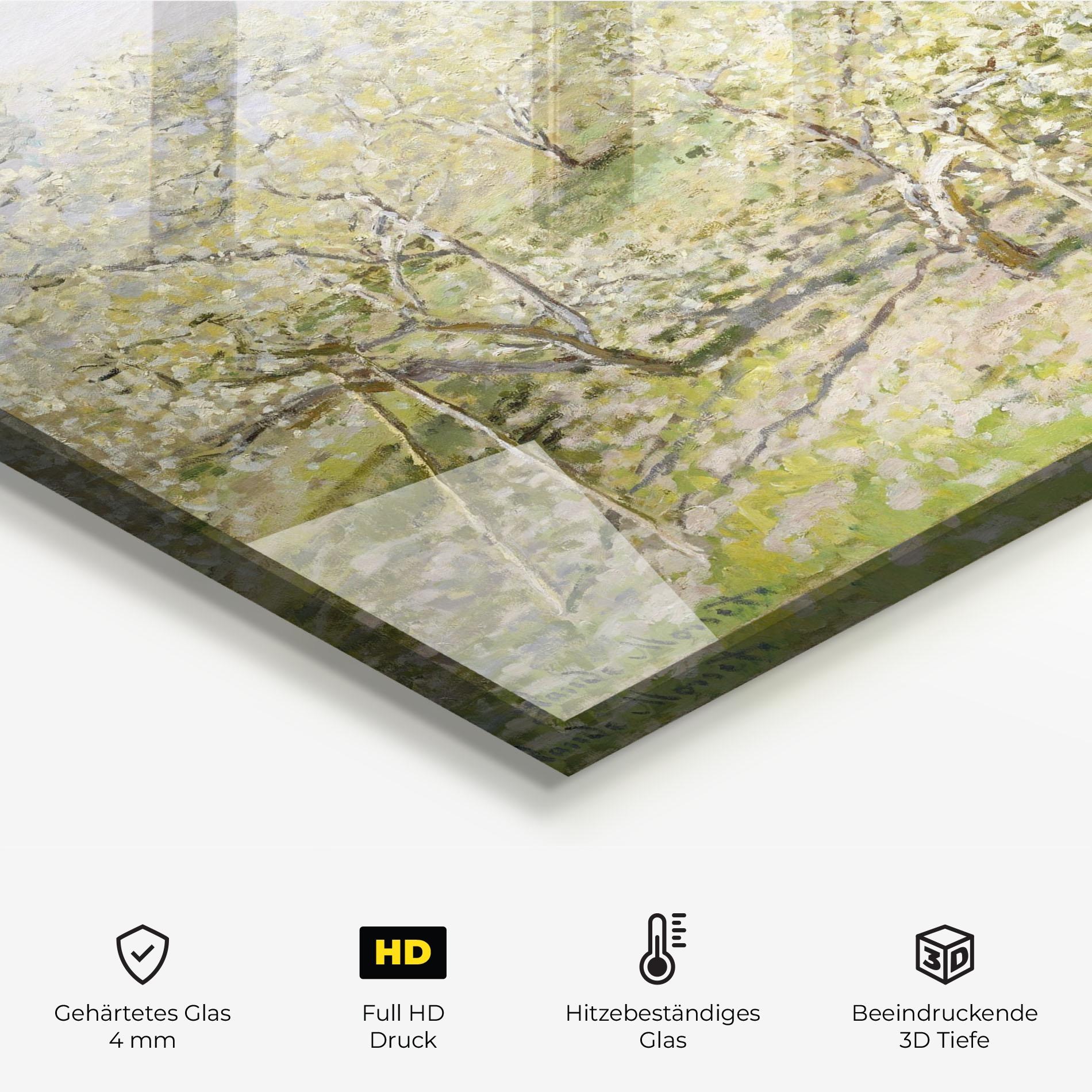 Küchenrückwand Glas Fruit Trees In Bloom mockup 2