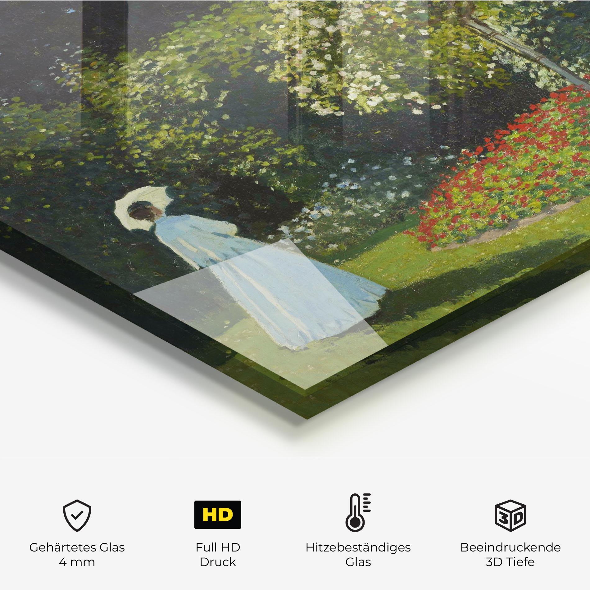 Küchenrückwand Glas Lady In The Garden mockup 2