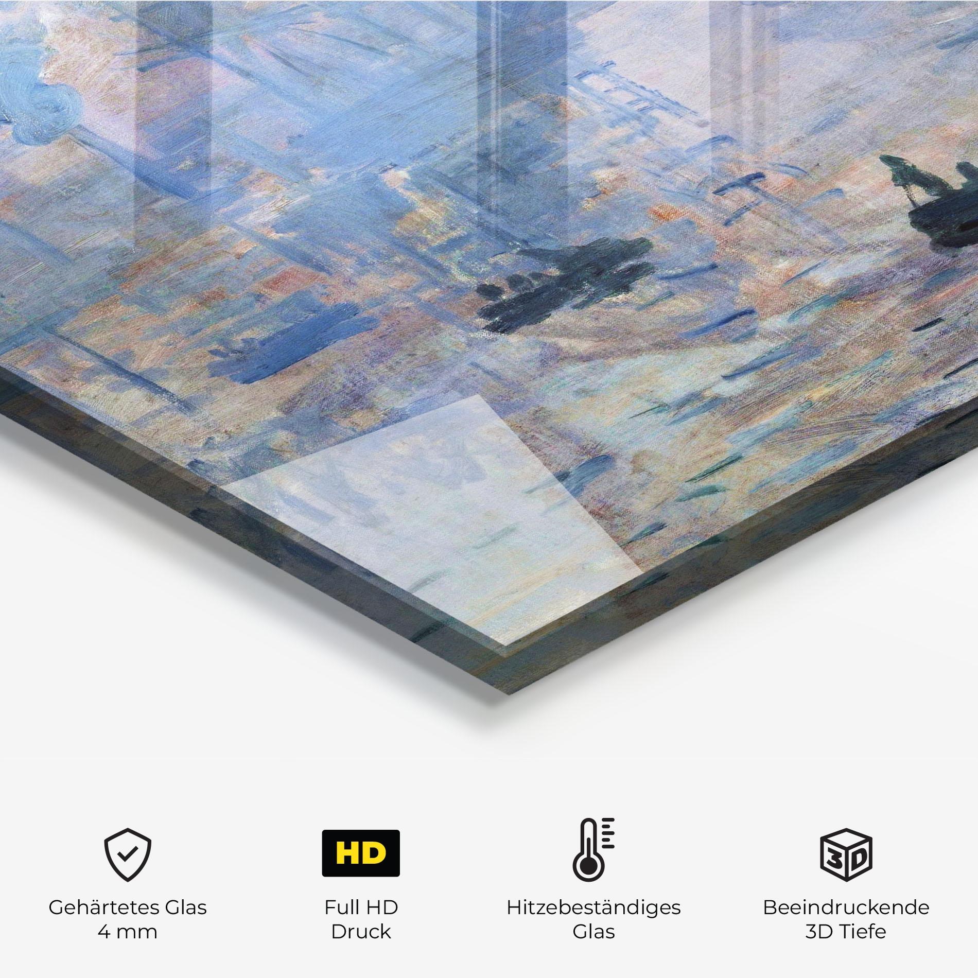 Küchenrückwand Glas Monet Impressionist mockup 2