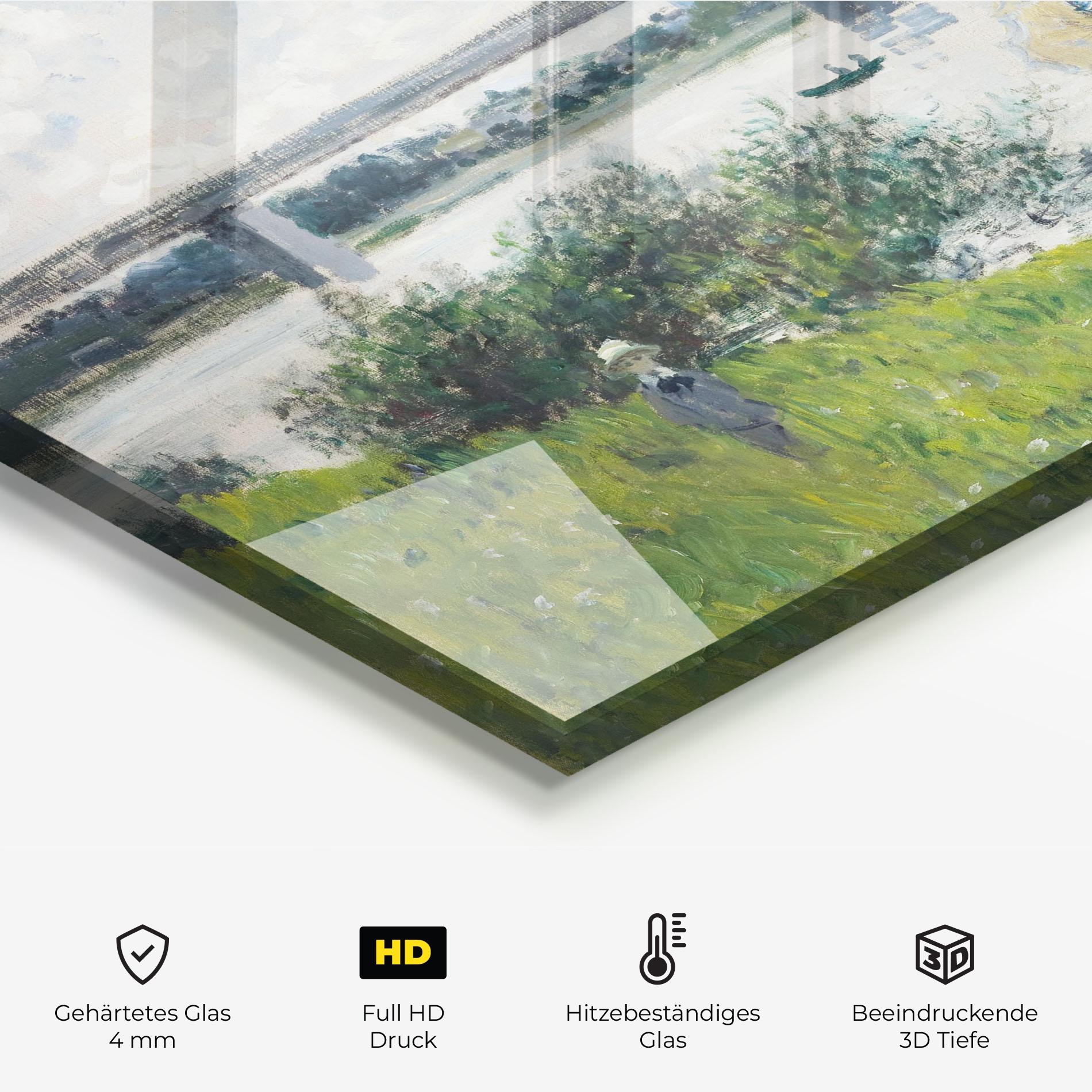 Küchenrückwand Glas Promenade Railroad Bridge mockup 2