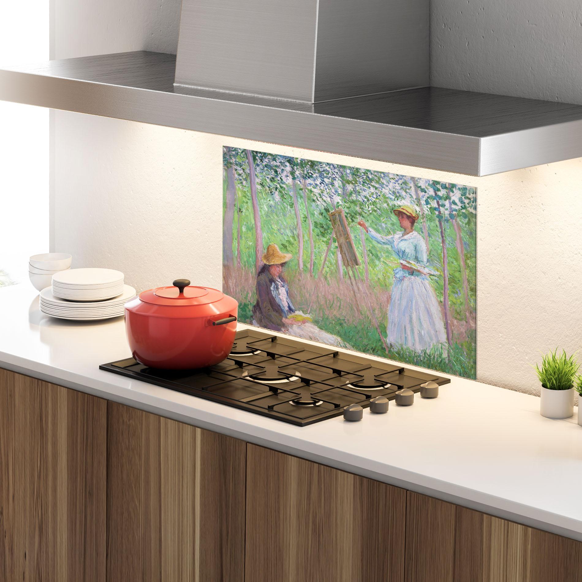 Küchenrückwand Glas In The Woods At Giverny mockup 4