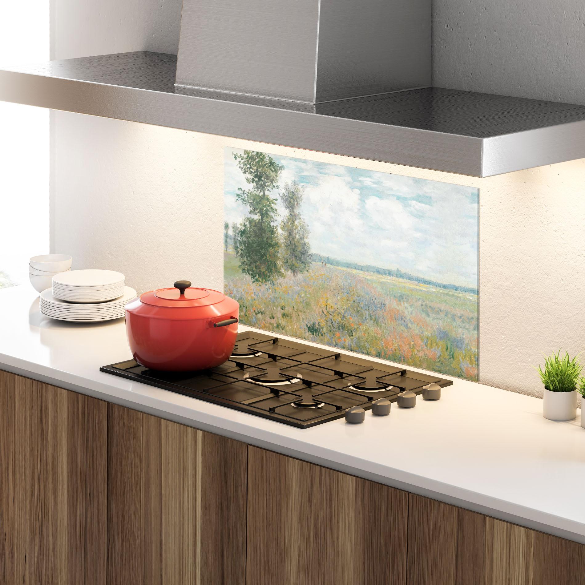 Küchenrückwand Glas Monet's Landscape Background mockup 4