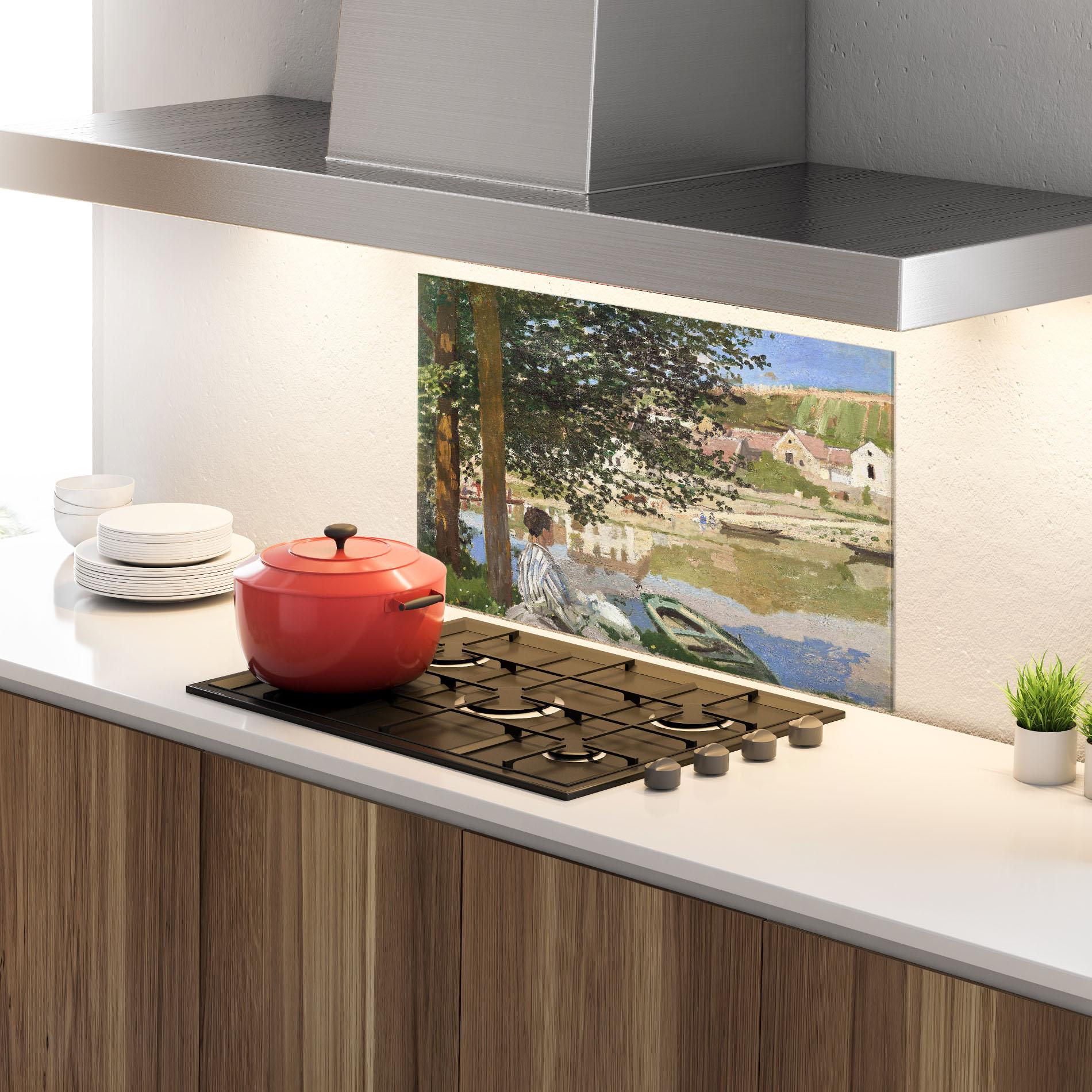 Küchenrückwand Glas On The Bank Of The Seine mockup 4