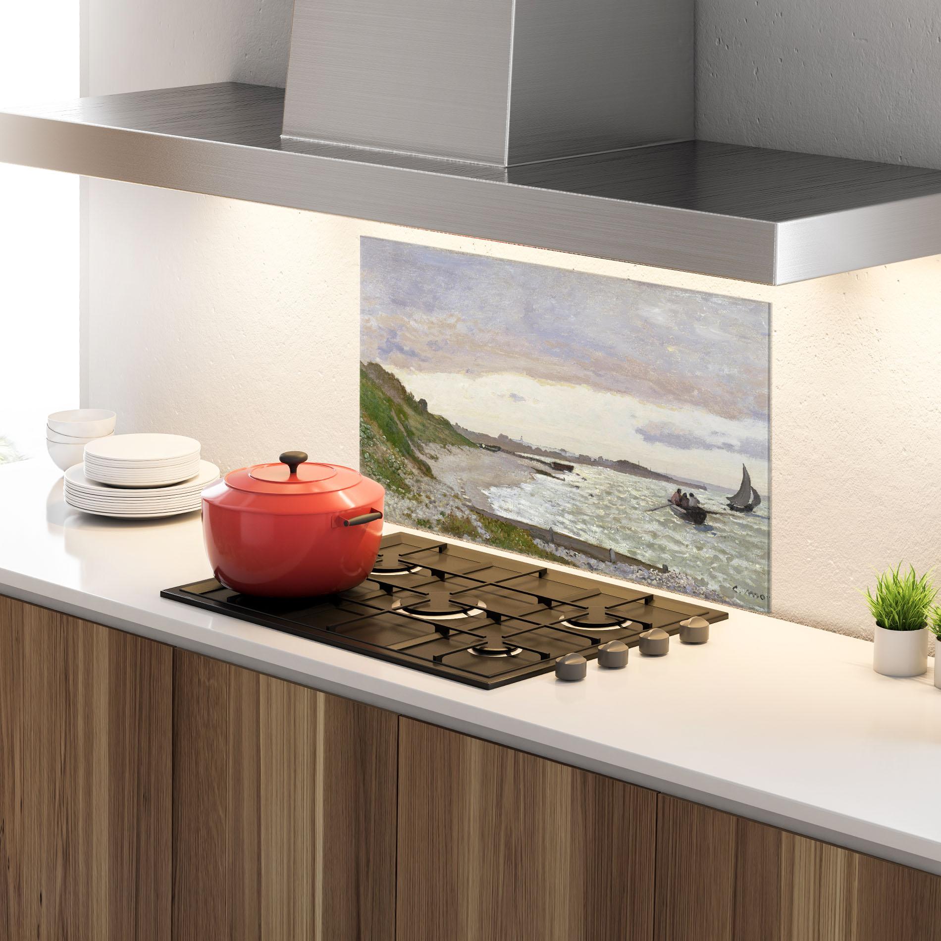 Küchenrückwand Glas Seashore At Sainte Adresse mockup 4