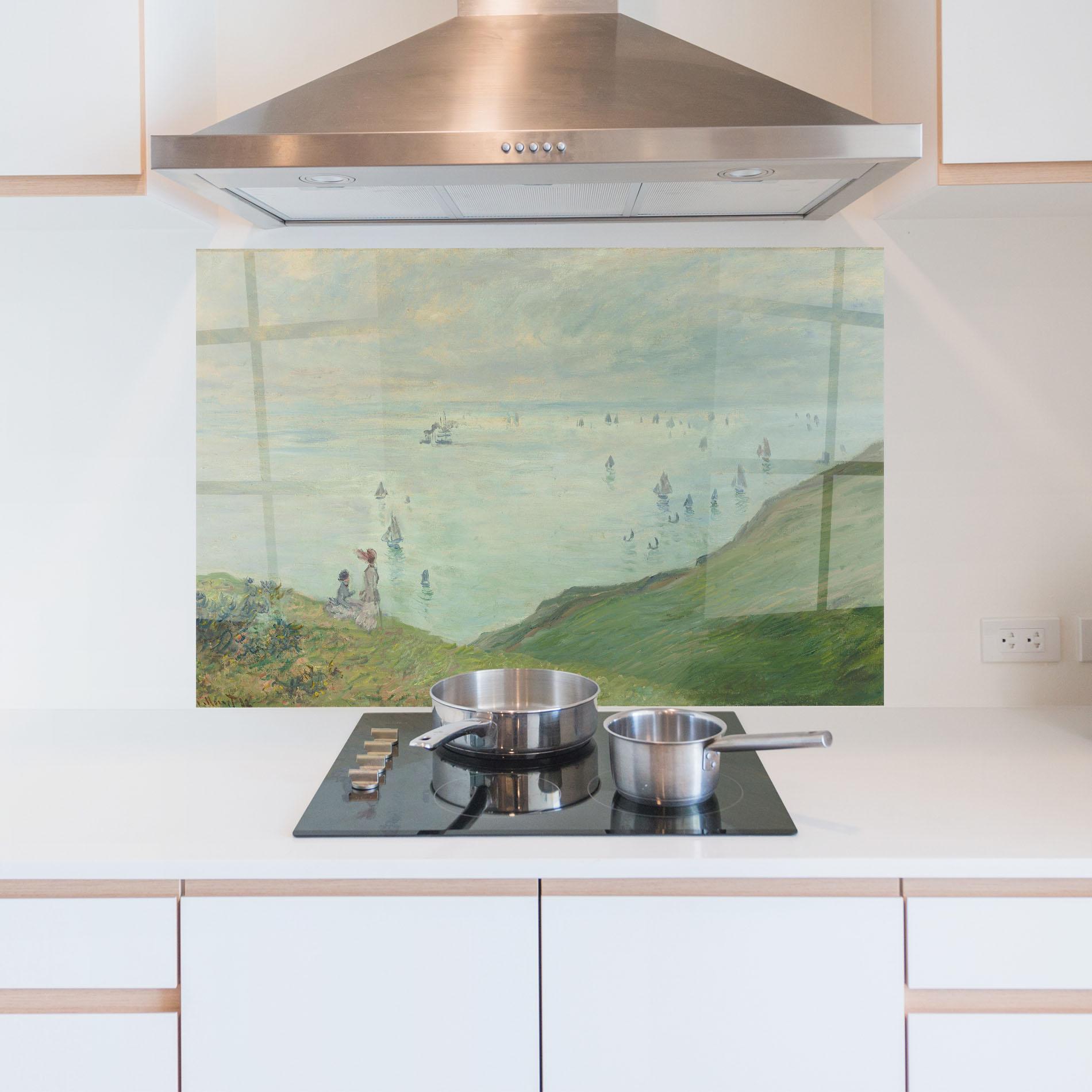 Küchenrückwand Glas Cliffs At Pourville mockup 5