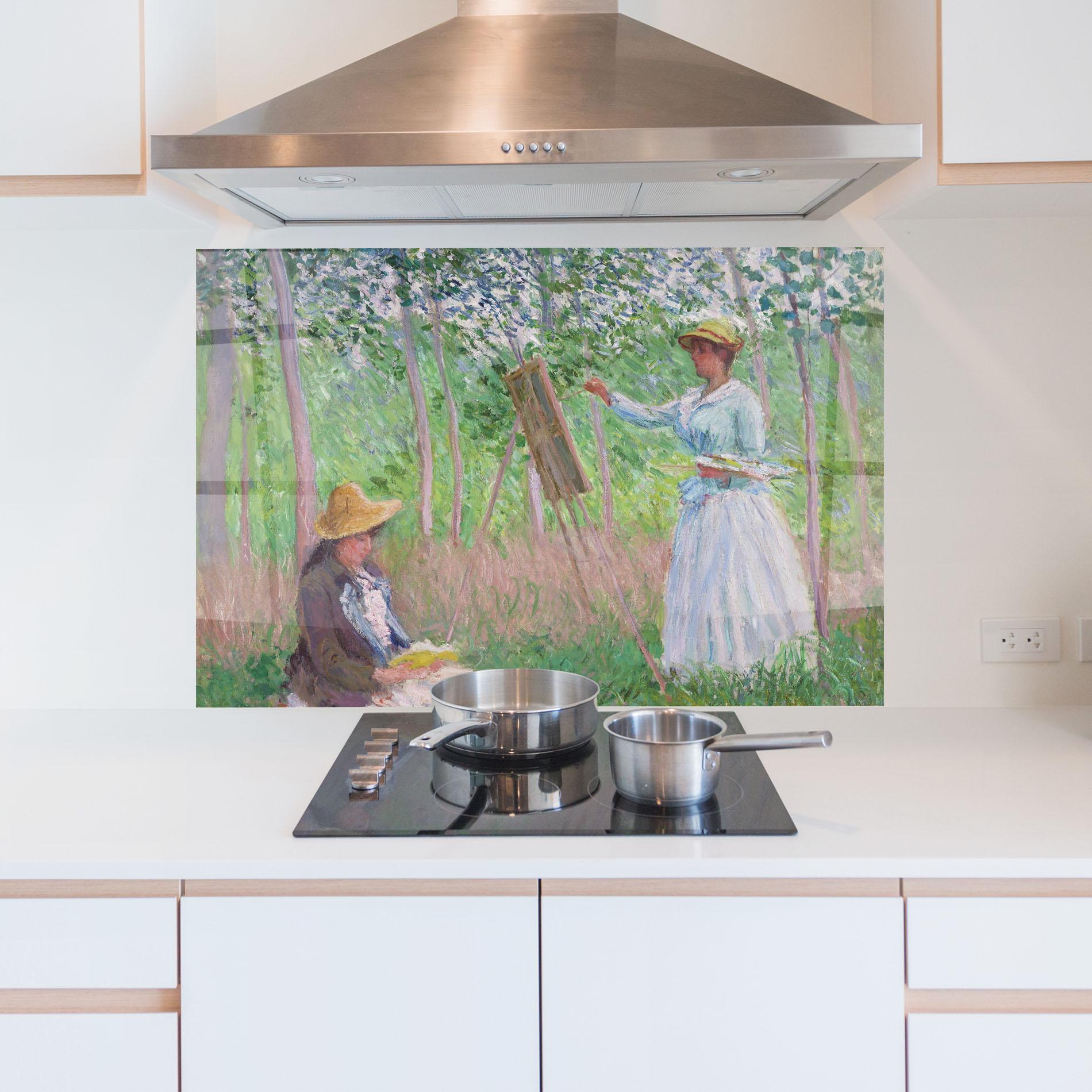 Küchenrückwand Glas In The Woods At Giverny mockup 5