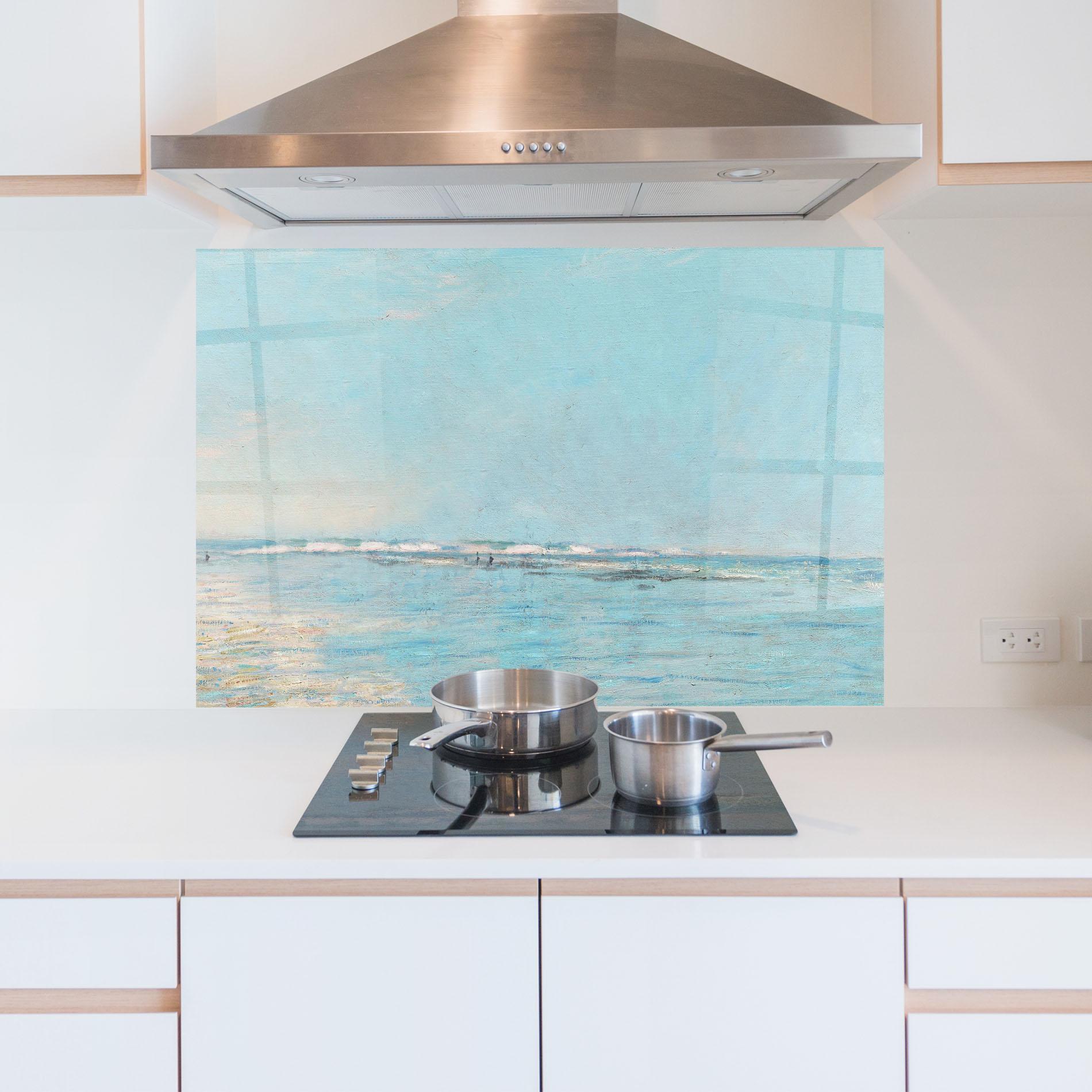 Küchenrückwand Glas Monet's Beach mockup 5