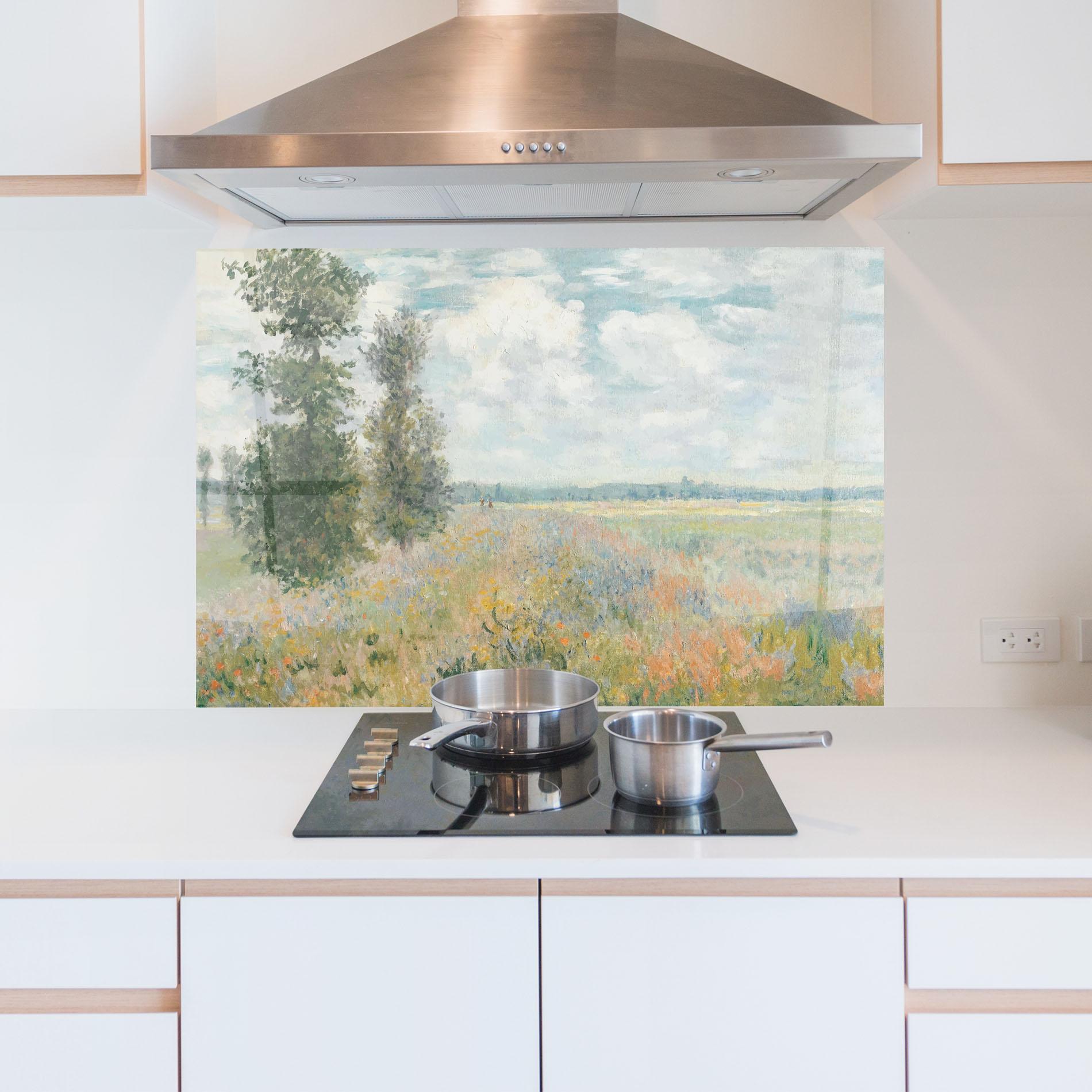 Küchenrückwand Glas Monet's Landscape Background mockup 5